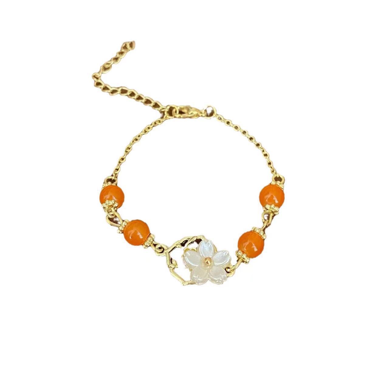 红袖添香~新中式花朵串珠手链女ins小众设计高级感