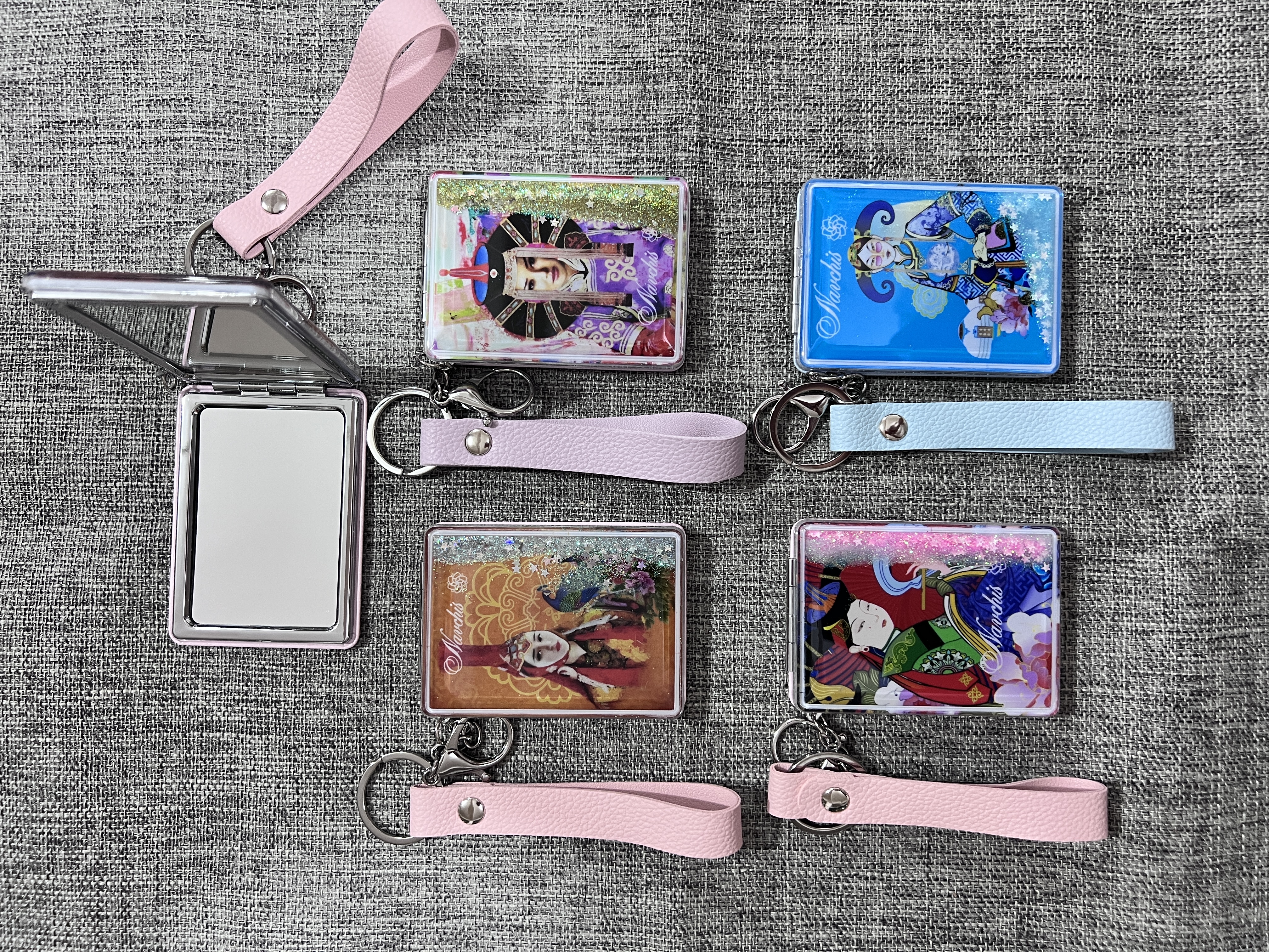 流沙小惊喜工艺镜子化妆镜！流沙款，新款镜子！方便携带！小女生包包必备！来样定制图片印logo详情图7