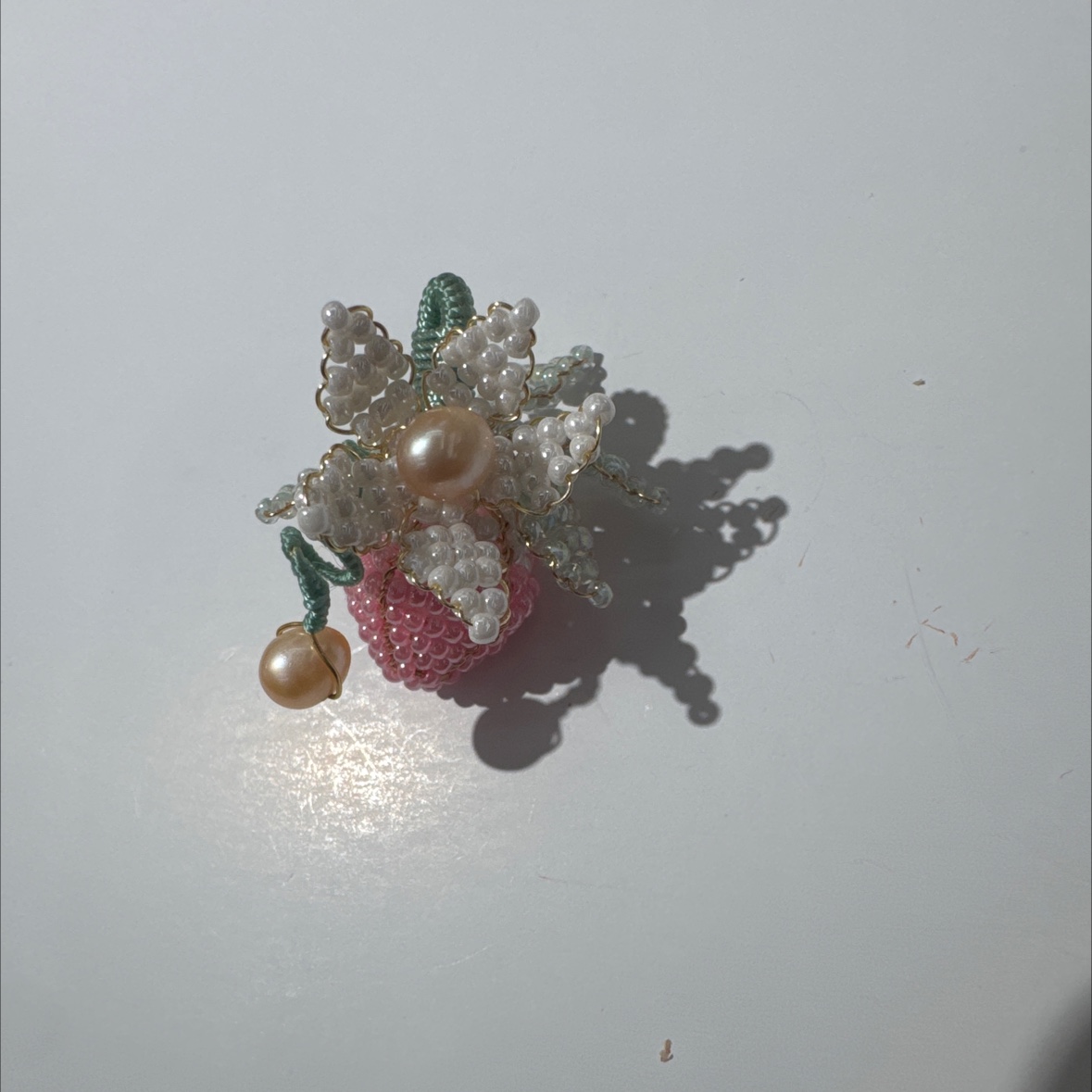 纯手工制作米珠编织草莓