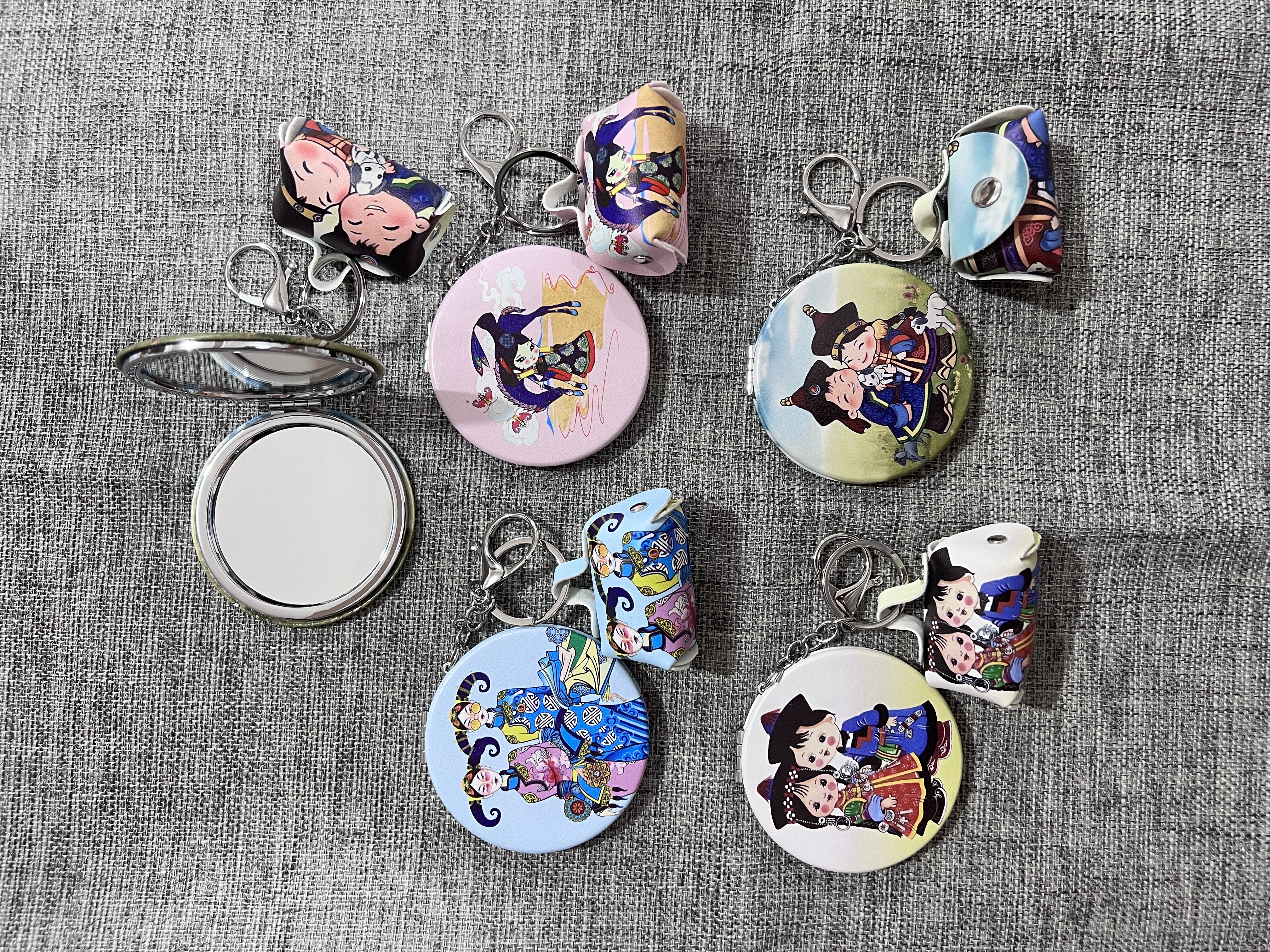 流沙小惊喜工艺镜子化妆镜！流沙款，新款镜子！方便携带！小女生包包必备！来样定制图片印logo详情图8