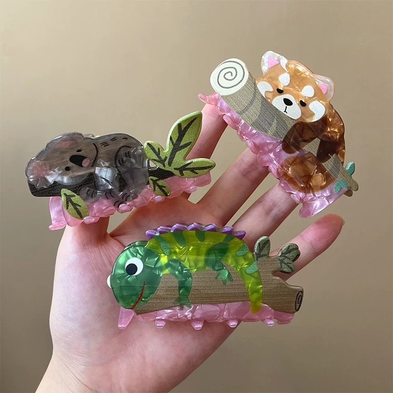 醋酸发夹女2025新款小恐龙抓夹可爱后脑勺盘发鲨鱼夹子