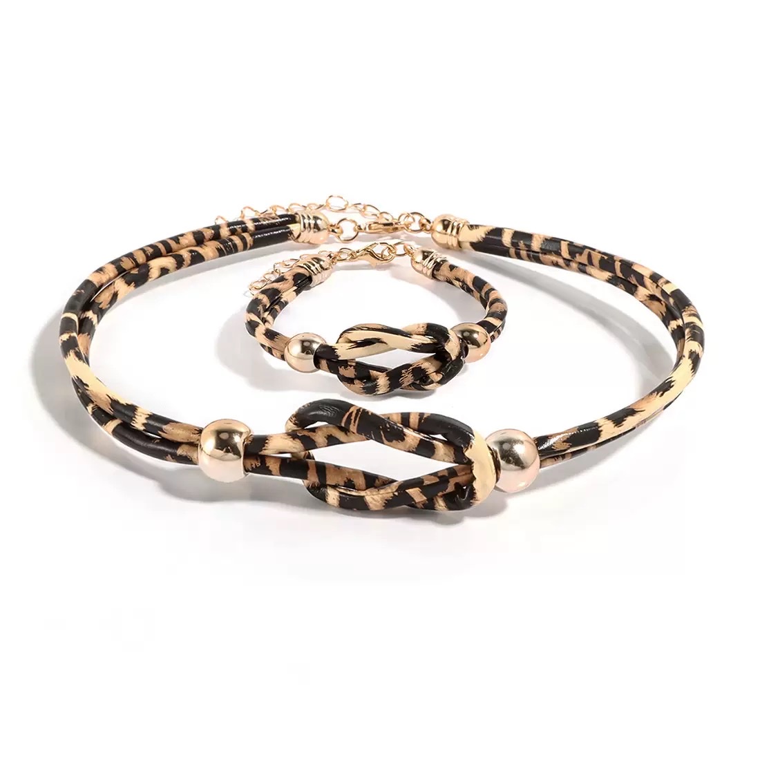 秋冬豹纹系列项链套装欧美流行项链