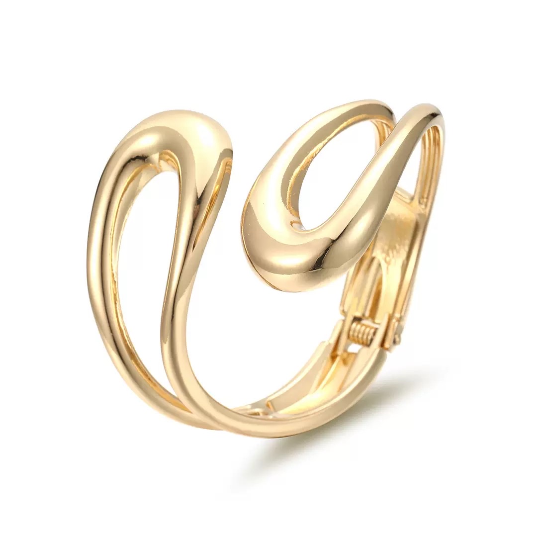 European and American jewelry cross-border bracelets, with a unique and high-end feel, simple and open bracelets, fashionable and non-fading alloy bracelets wholesale