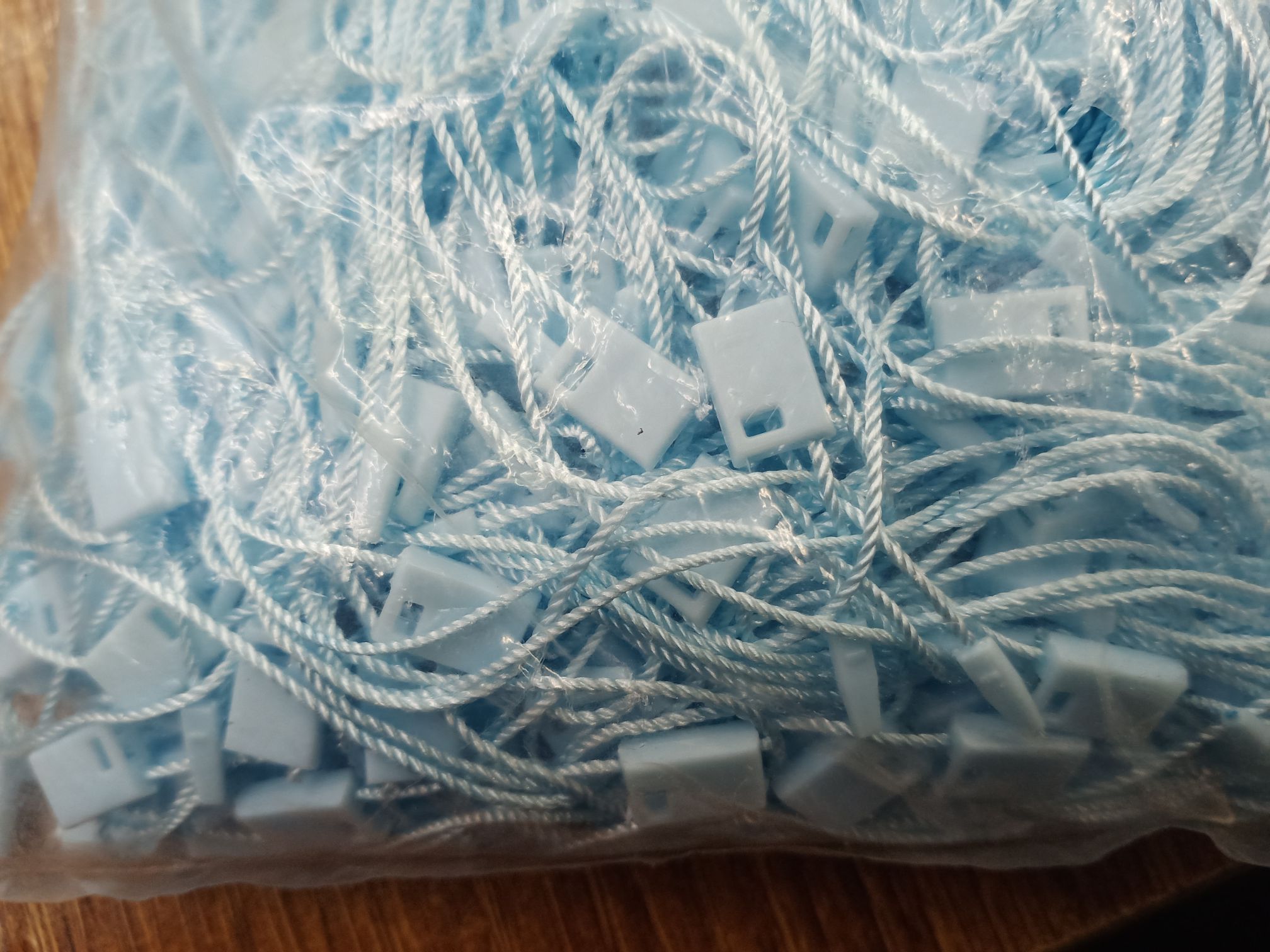 通用吊粒蜡线挂绳方块吊牌标签绵绳蓝色