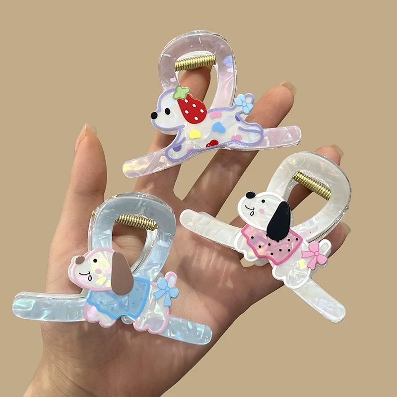 小狗抓夹女2025新款发夹后脑勺盘发鲨鱼夹子头饰发卡