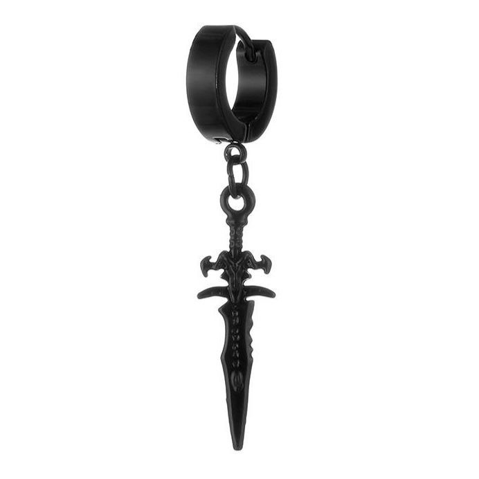 Cross sword earrings, men's trendy hip-hop dark street stud earrings, single trendy men's long earrings, cold style individual accessories, stud earrings Item Picture