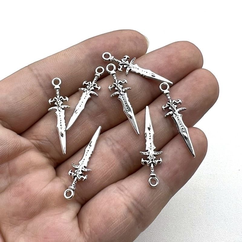 Cross sword earrings, men's trendy hip-hop dark street stud earrings, single trendy men's long earrings, cold style individual accessories, stud earrings Specification image