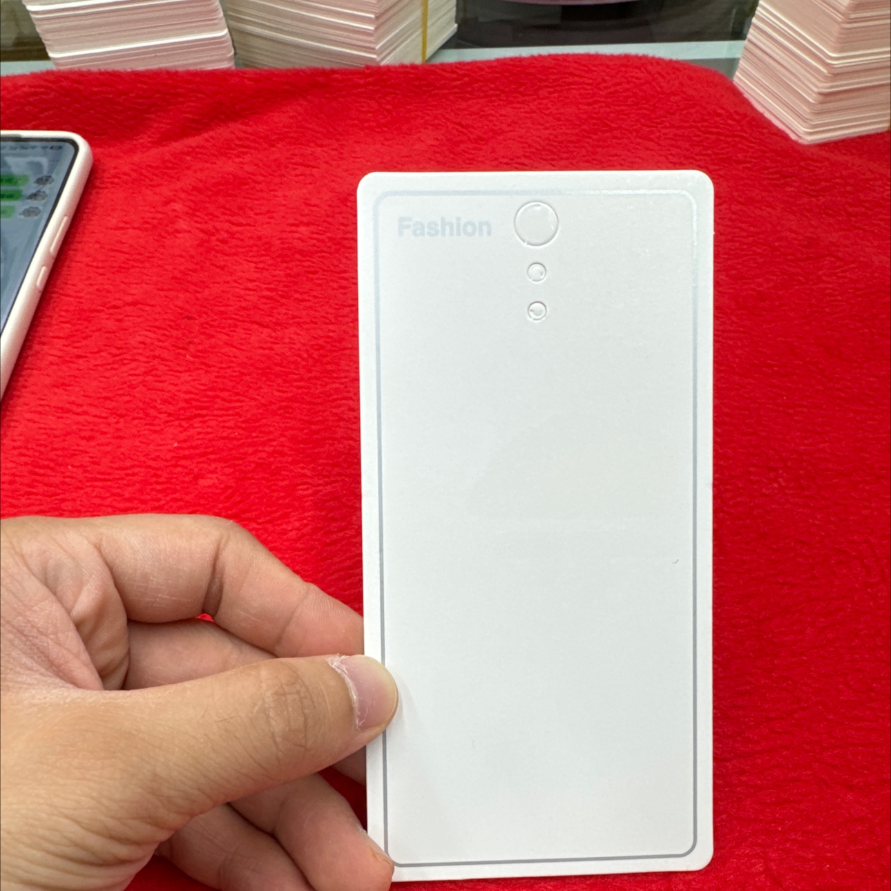 13*6.5正面印刷白底手机链卡 手机链