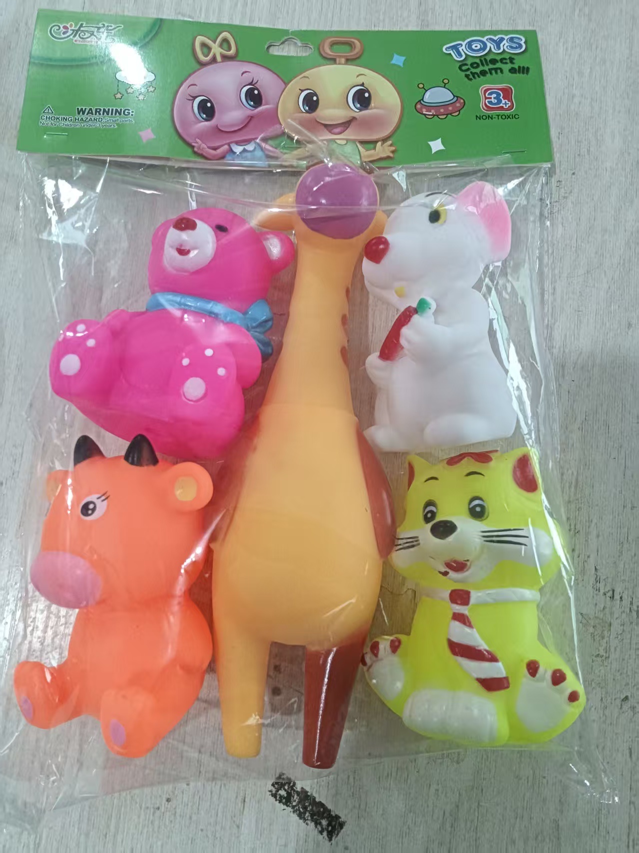 搪胶PVC洗澡动物玩具