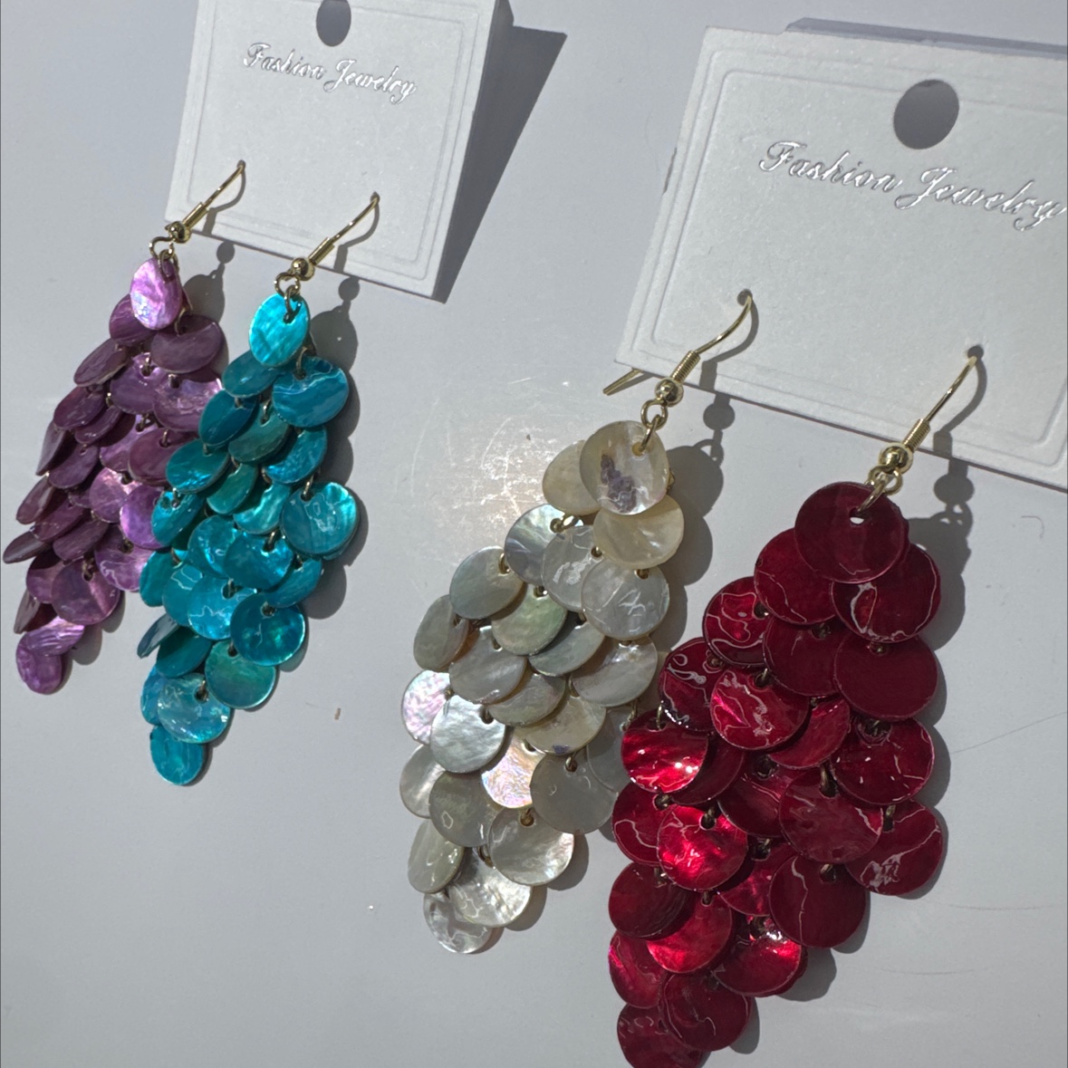 天然贝壳耳饰饰品细节图