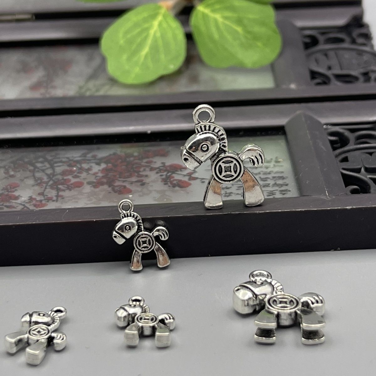 合金马上有钱吊坠小马手工DIYdiy项链手链饰品挂件配件材料