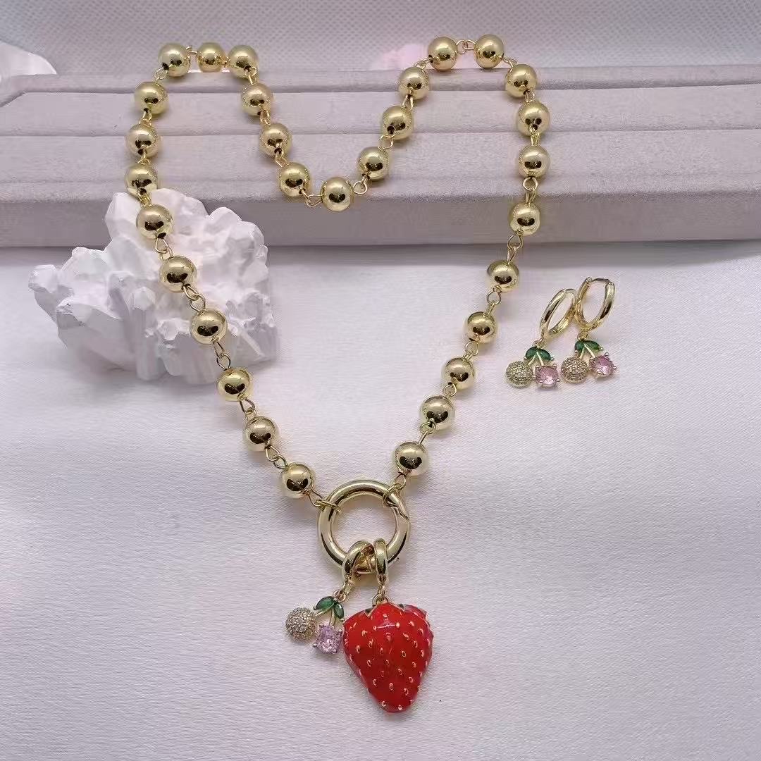 沙金银饰锆石项链18k金饰品时尚简约百搭女款首饰品礼物