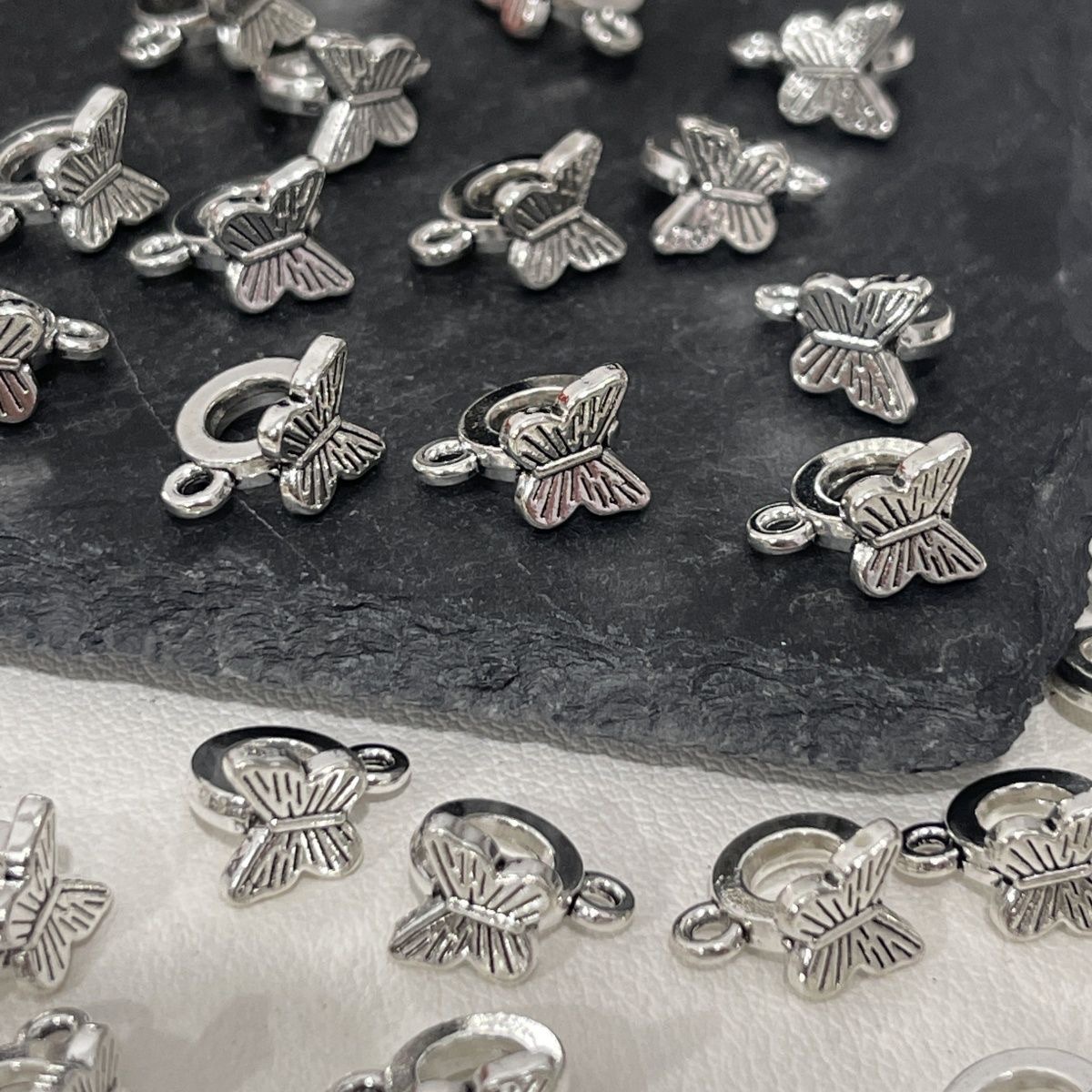 合金 古银 藏银 蝴蝶卡环三通 水晶配件吊坠diy配件