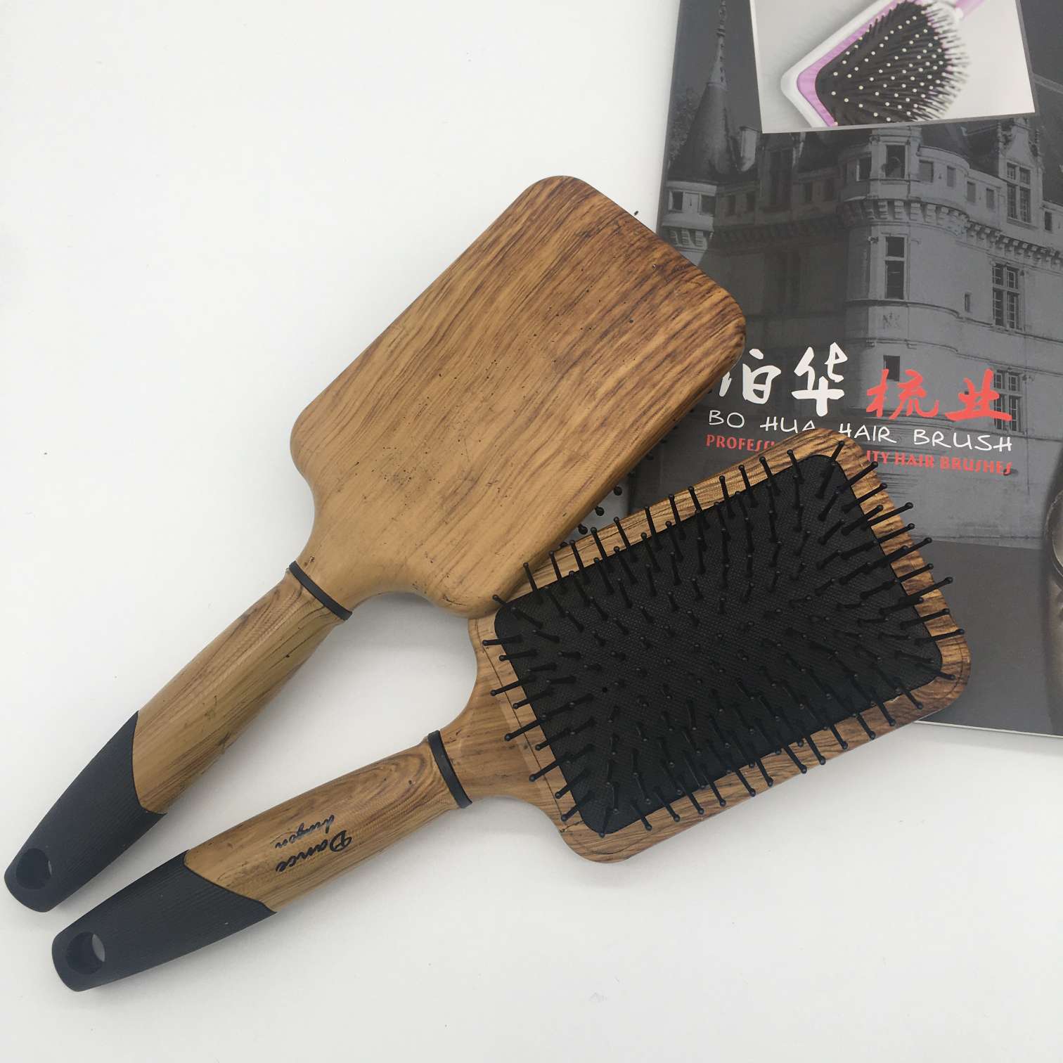 厂家定制 木纹梳子 保健按摩梳胶皮梳子精品梳礼品梳气囊梳美发工具美发用品.