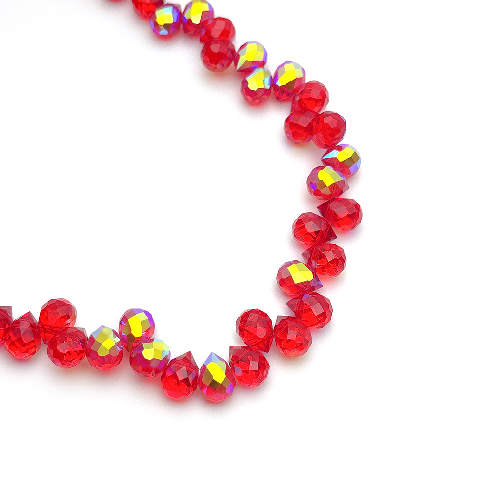 水晶草莓横孔草莓水滴 手机链项链手链挂件DIY珠子 玻璃水晶