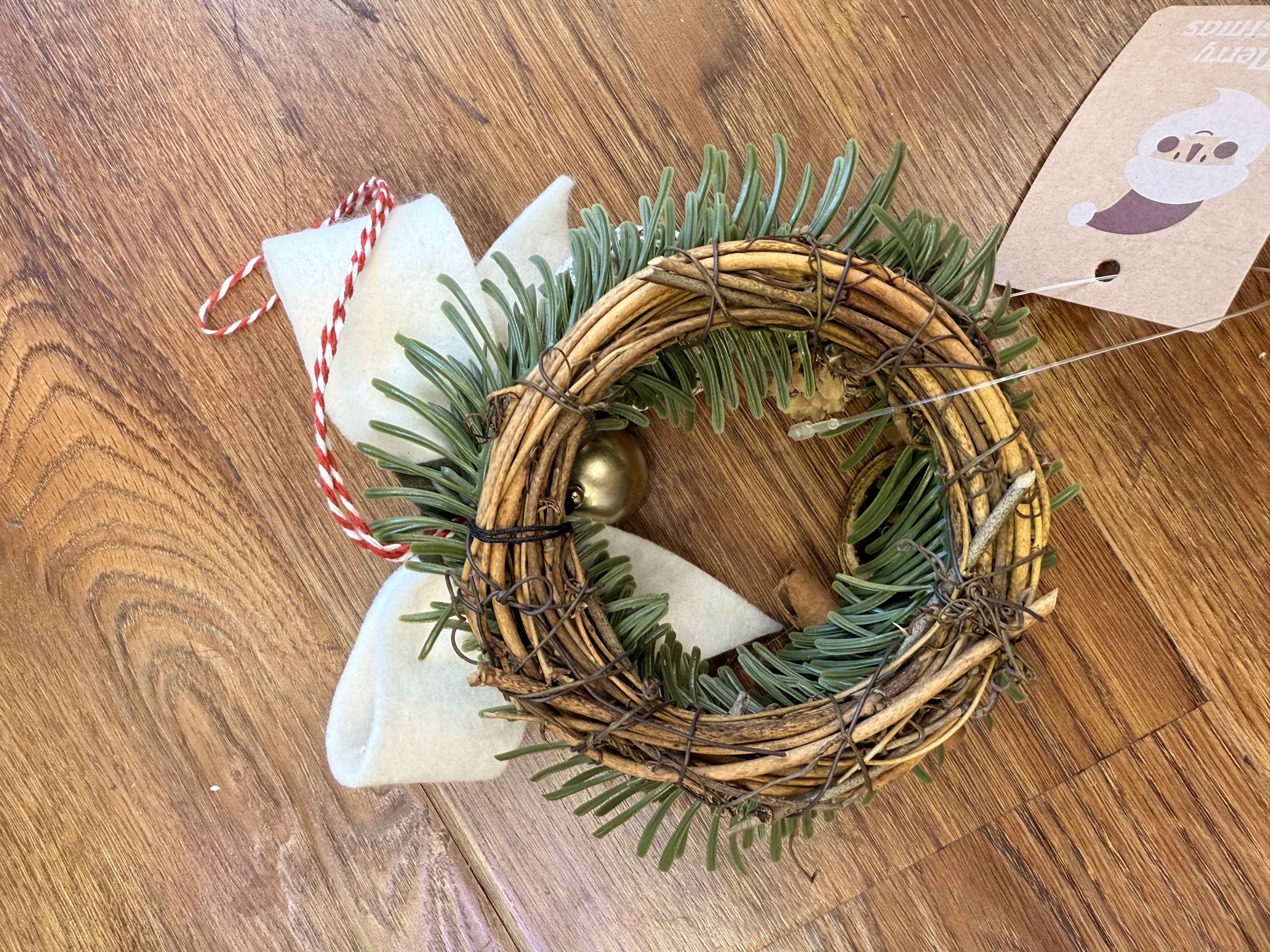 蝴蝶结15公分小花环挂件装饰圣诞节用品节日装饰圣诞节礼物圣诞节装饰品圣诞节必备细节图