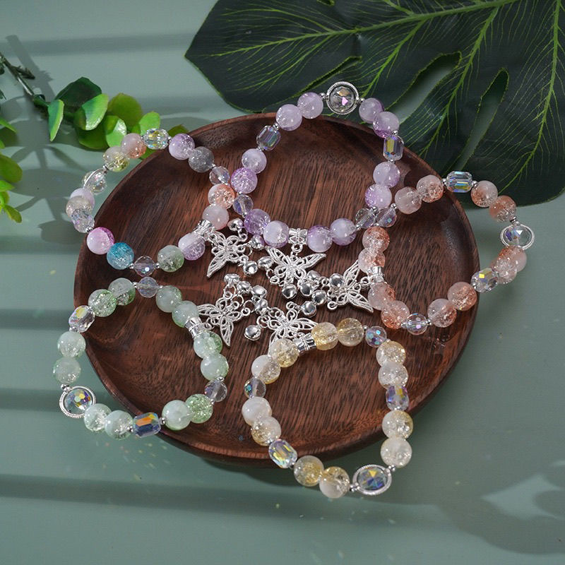 新款国潮流苏蝴蝶手链时尚爆花水晶手串文创饰品景区热销爆款货源手链手串饰品水晶手链