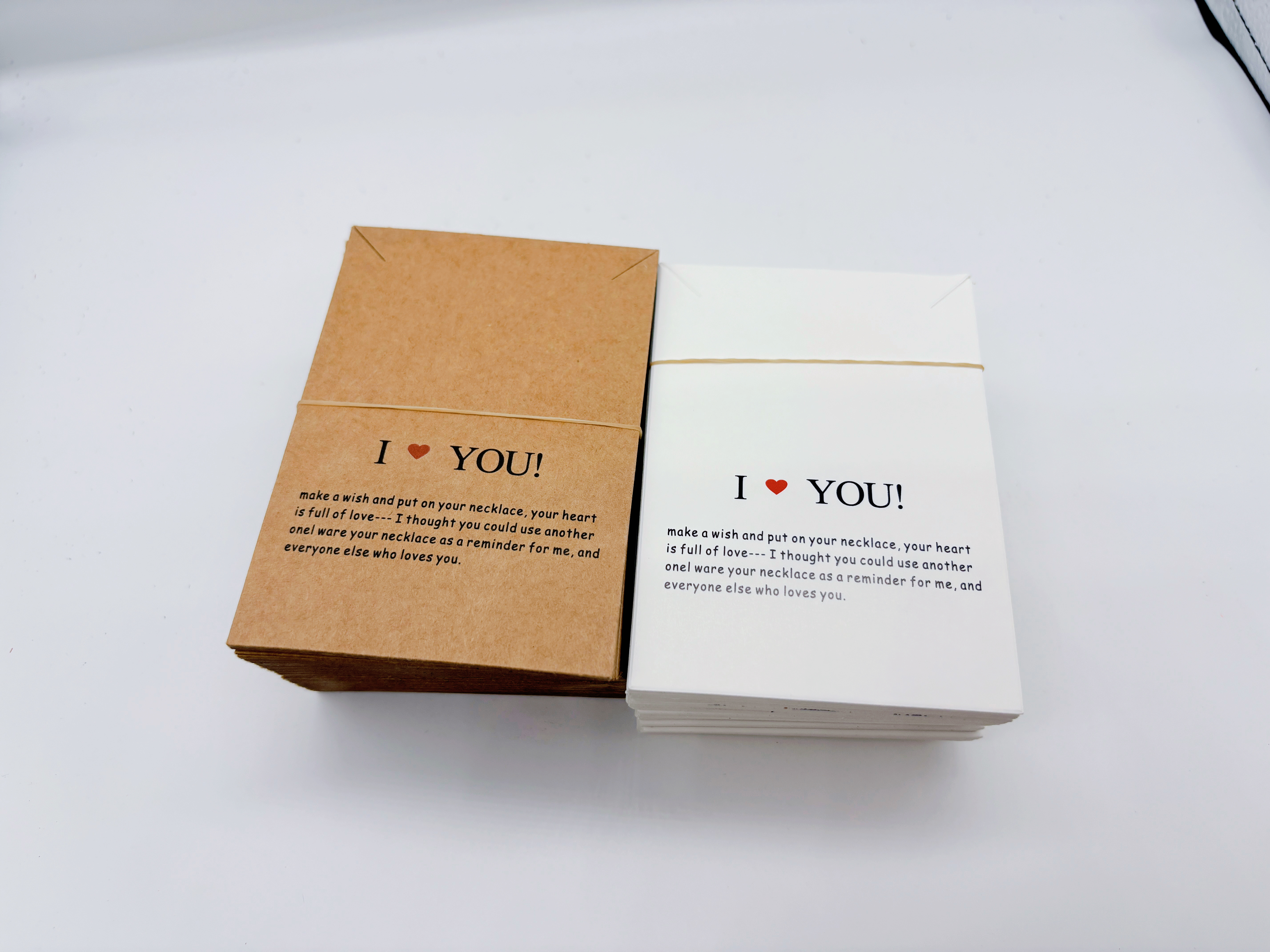 7✖️10牛皮爱心项链卡片链子挂件卡纸