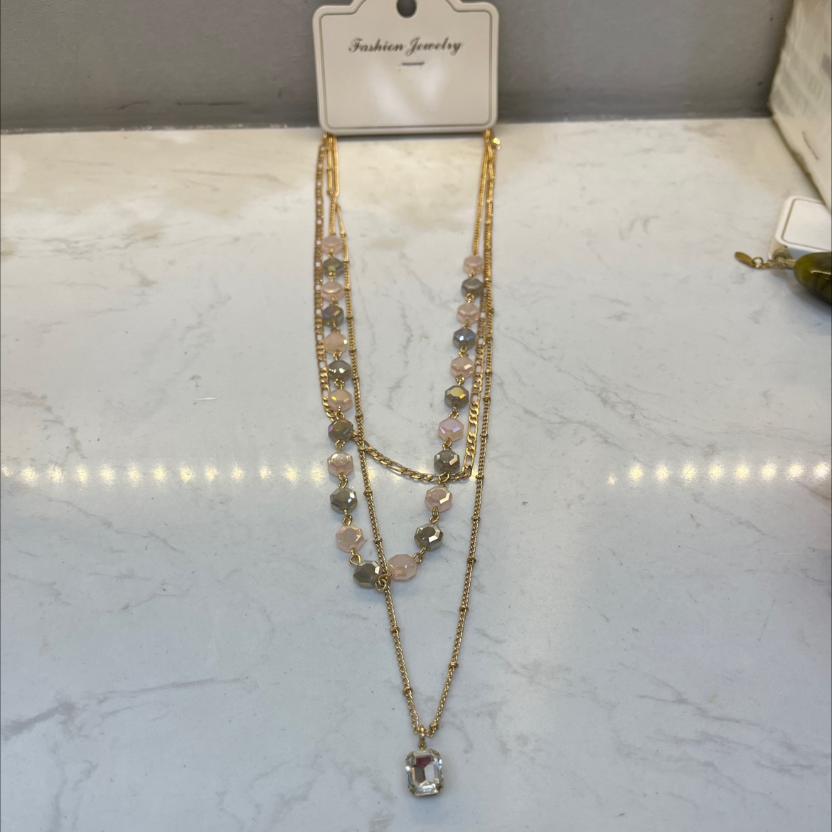 A fashionable, versatile and simple multi-piece crystal necklace from Europe and America, a new gift for women detail image 2