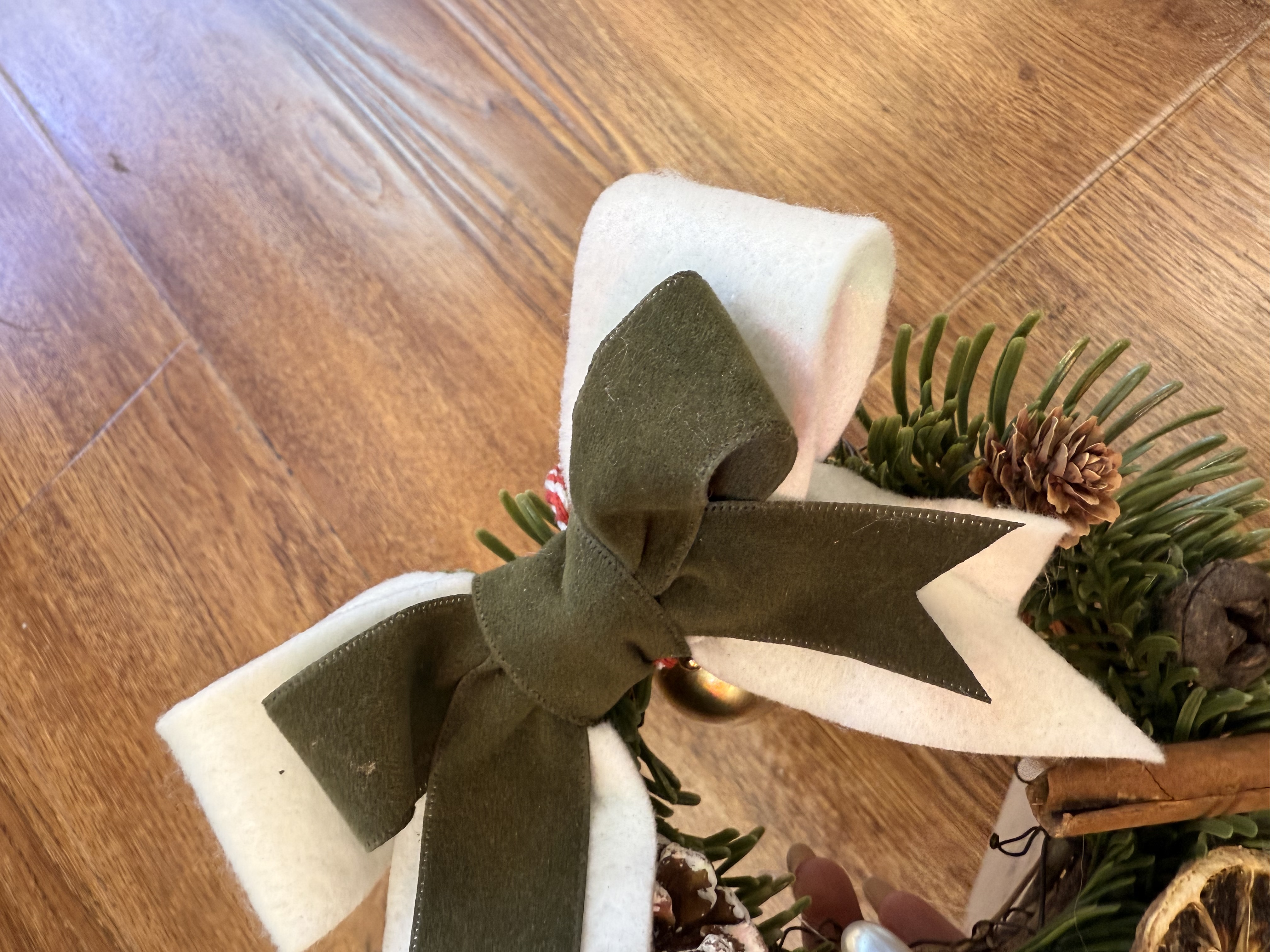 蝴蝶结15公分小花环挂件装饰圣诞节用品节日装饰圣诞节礼物圣诞节装饰品圣诞节必备详情图2