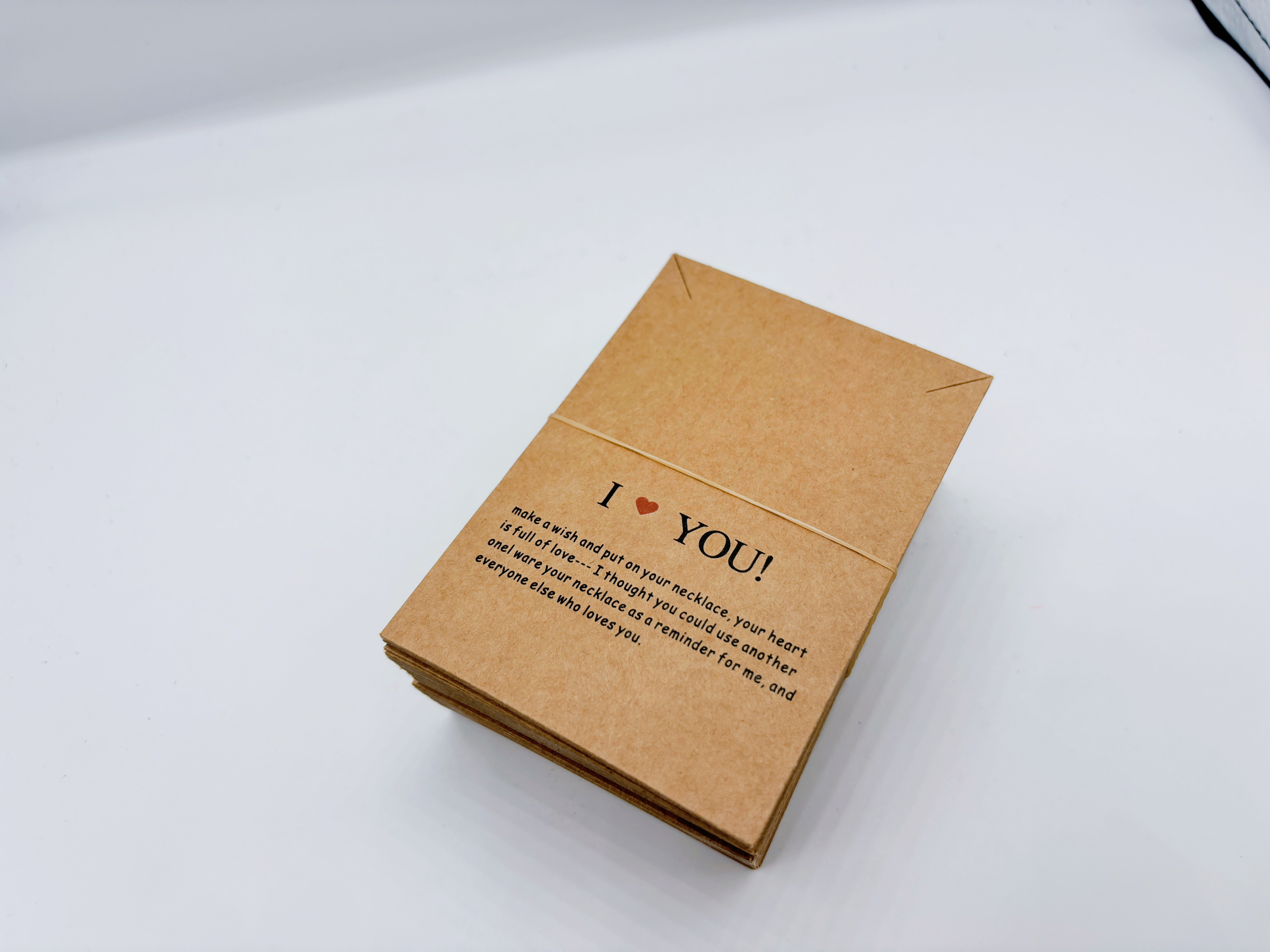 7✖️10牛皮爱心项链卡片链子挂件卡纸产品图