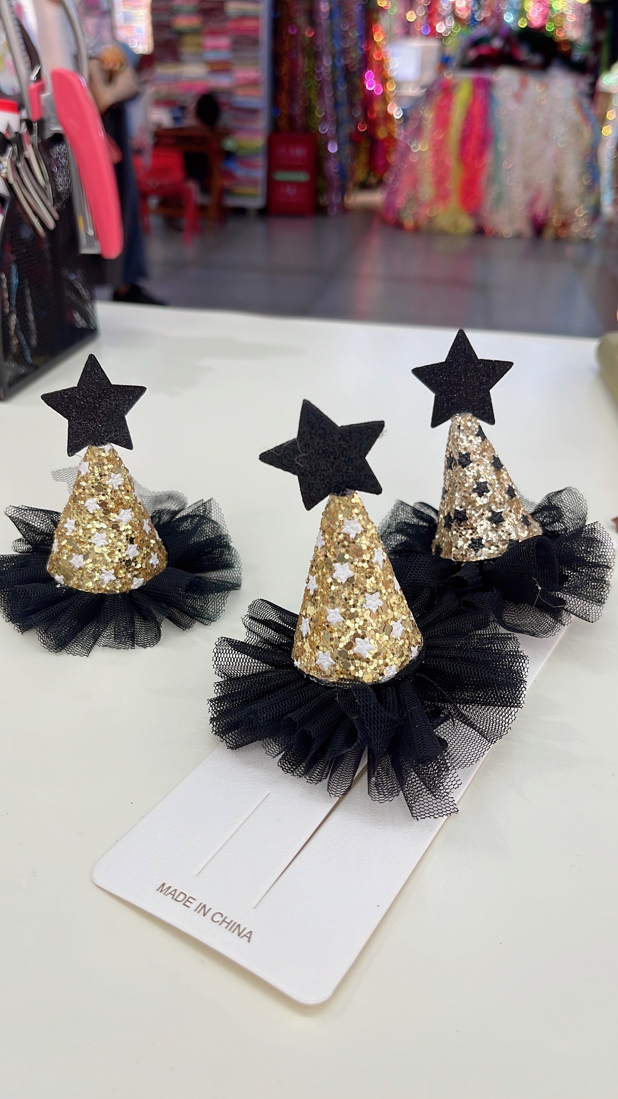 Cross-border new products: Halloween star gauze dress, hair clip, Ghost Festival, Funny party and gathering costume, hair accessory, headwear, hair clip Specification image