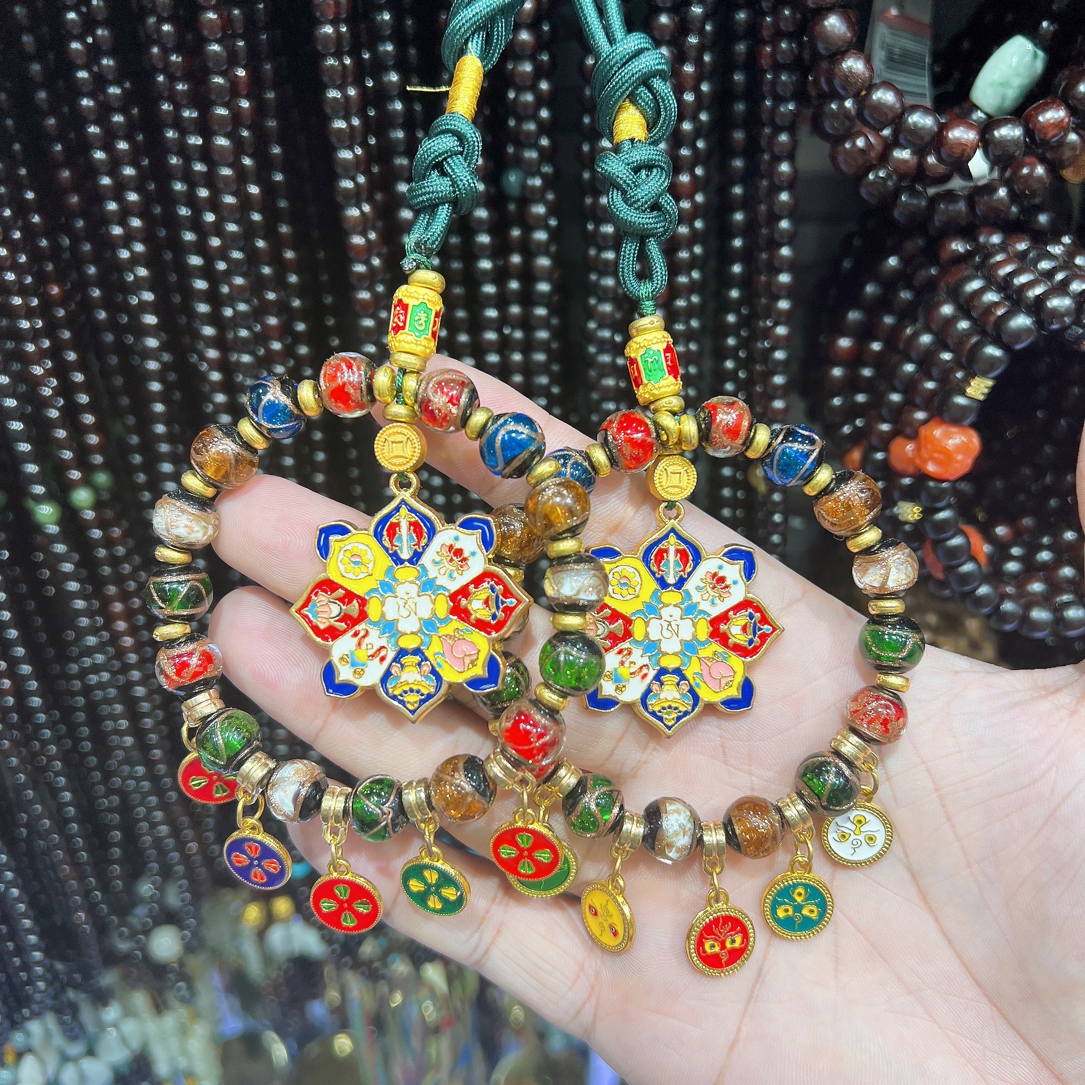 New product: Five-Way God of Wealth Eight Treasures Auspicious Incense Ash Glazed Multi-Treasure Car Pendant, Interior Decoration Pendant, High-end Gift detail image 3