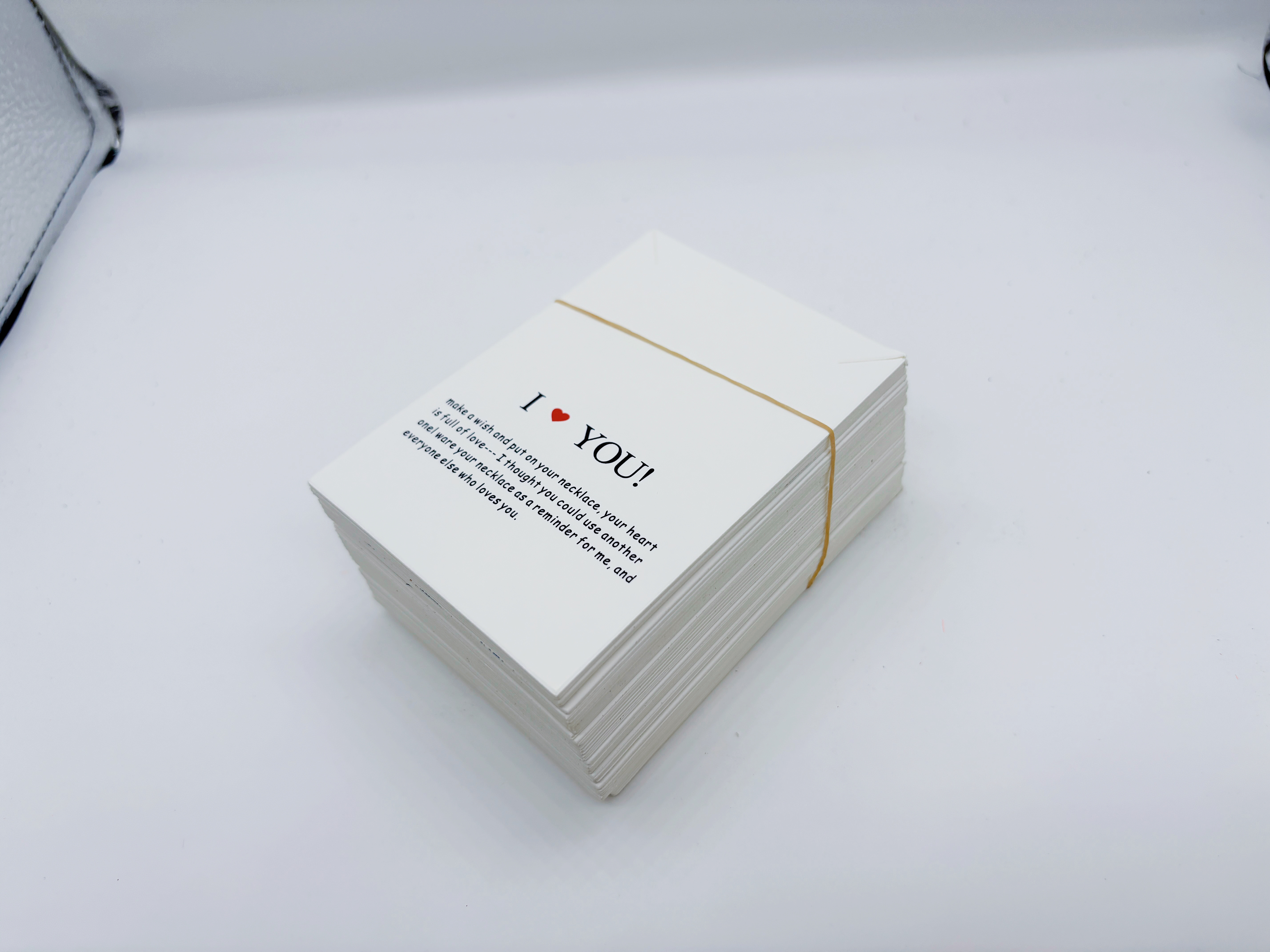 7✖️10白色爱心项链卡片链子挂件卡纸