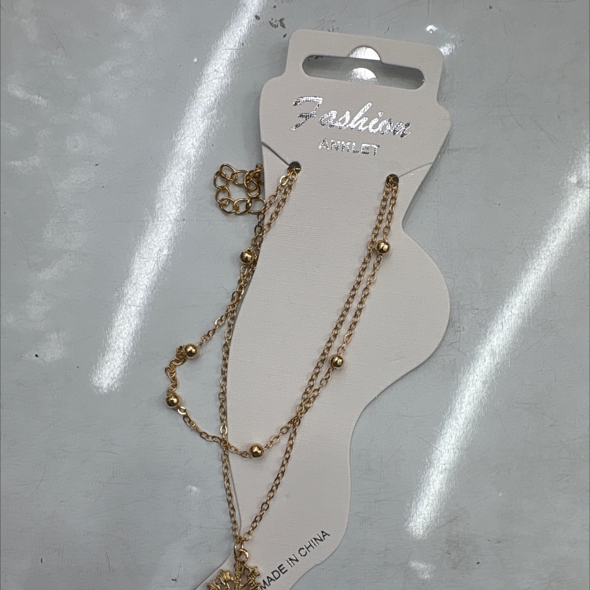 尼泊尔红朱砂18k金饰品米珠2025款时尚脚链女款潮流首饰脚饰