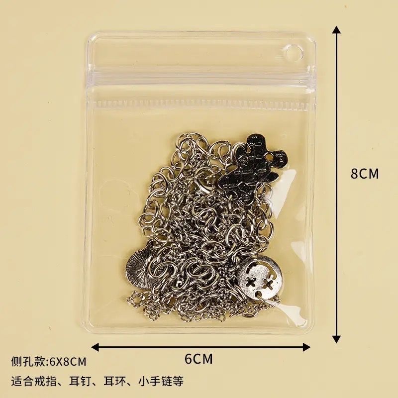 透明pvc密封袋侧孔偏孔首饰袋工作证件袋挂件玩偶捏捏袋摇摇乐细节图