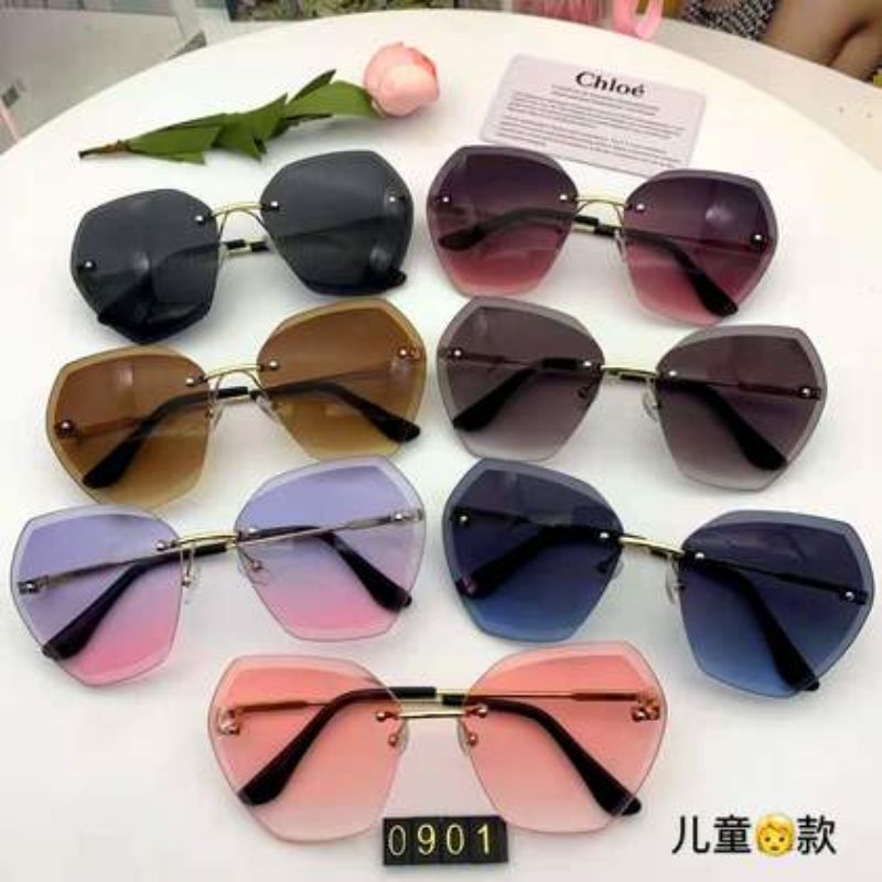 潮流 新品 无框太阳镜中梁脚丝无框太阳镜0901