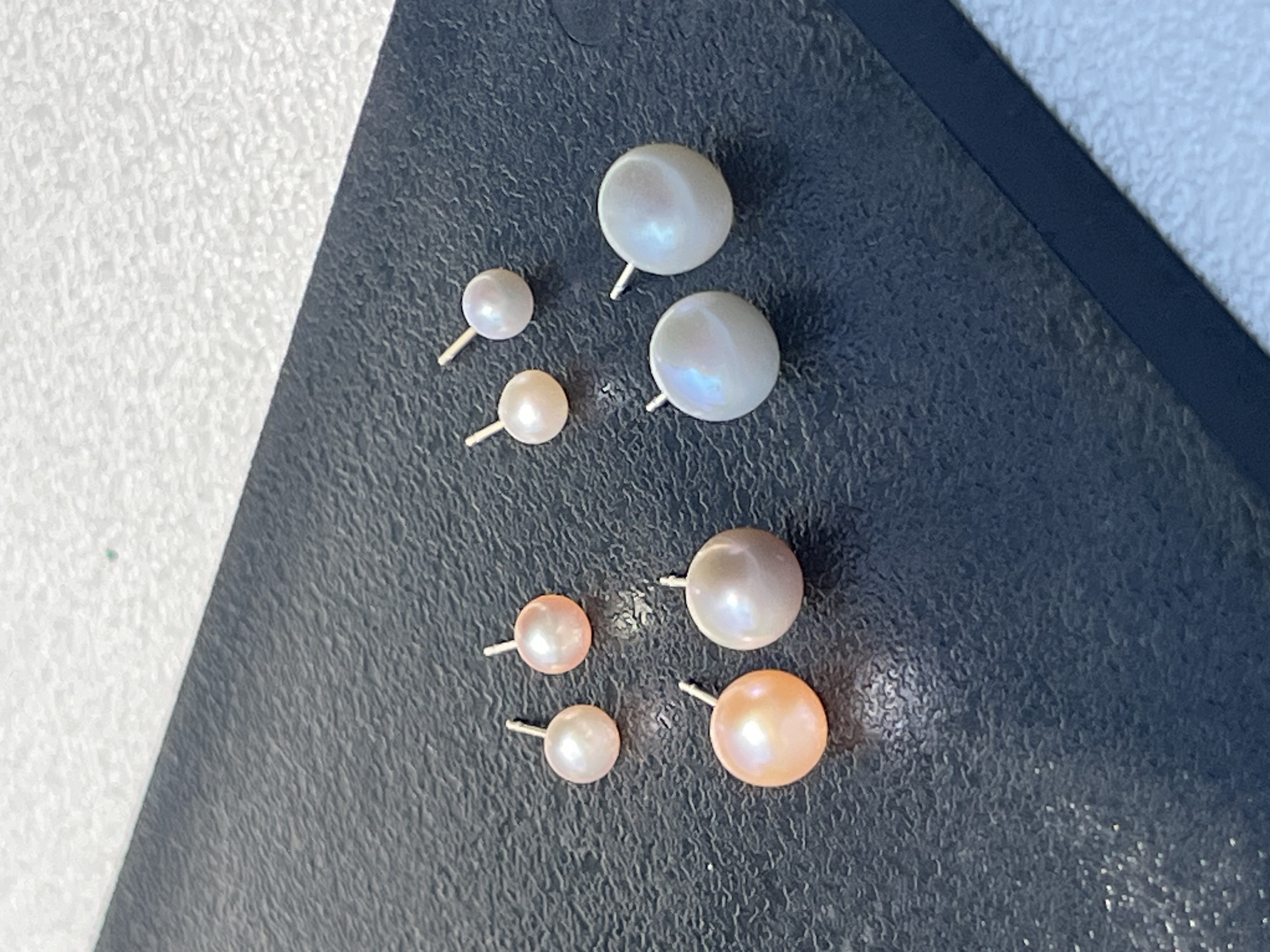 Yunyi Shijia Freshwater Pearl Stud Set, colorful natural pearls, white combination accessories, earrings, pearl earrings detail image 7