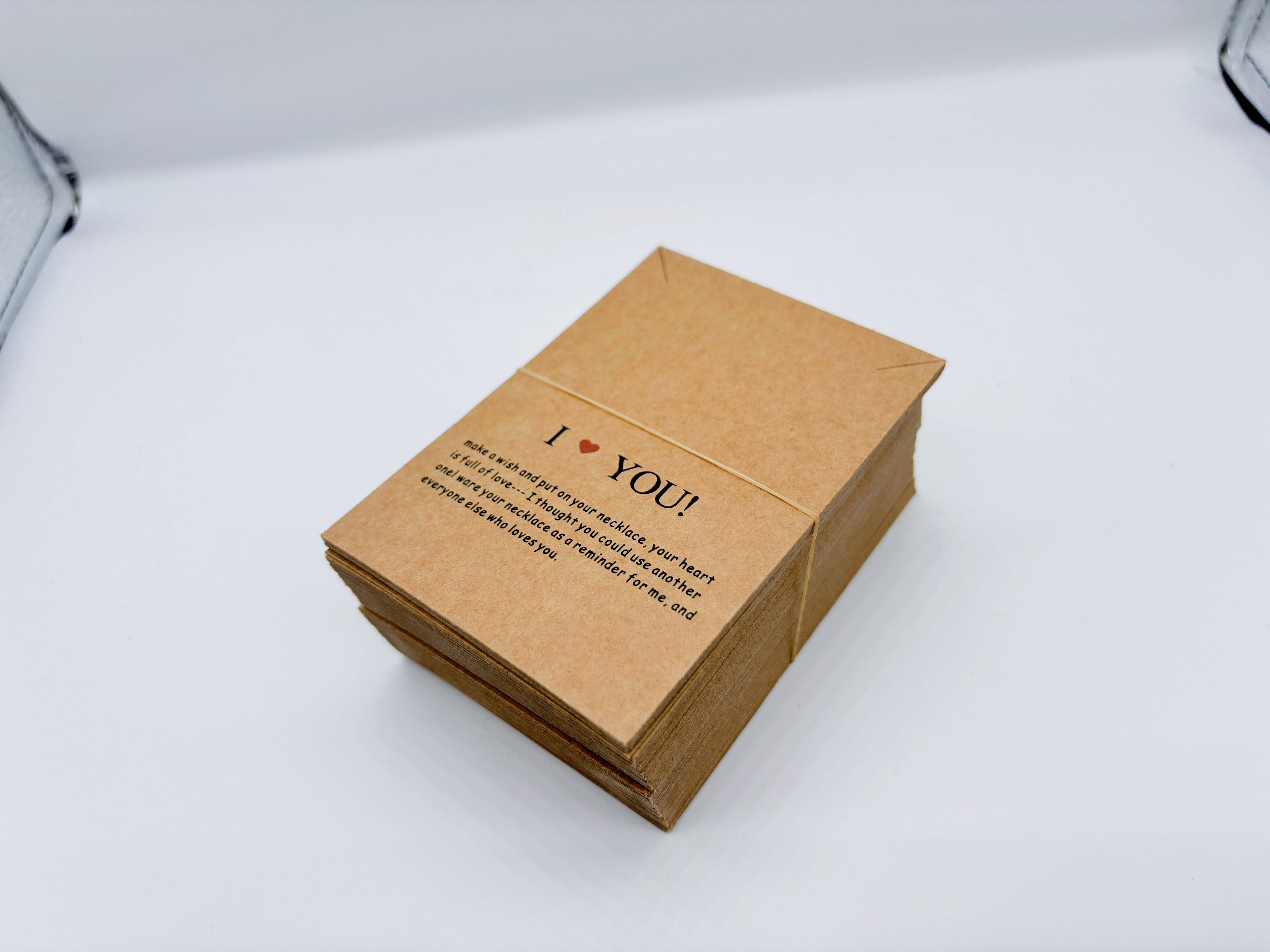 7✖️10牛皮爱心项链卡片链子挂件卡纸细节图