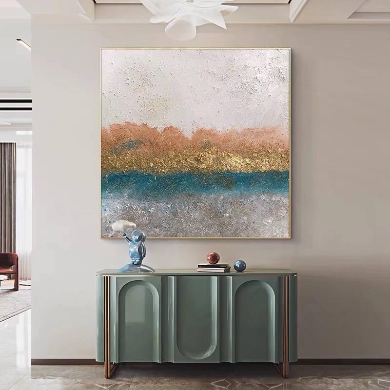 Jiusheng hand-painted Money Tree Oil Painting, Golden Tree Hand-painted Oil Painting, 600*600mm frameless painting, canvas painting, can be done as spray painting, oil painting styles diverse, large quantity discounts, flower oil painting, framed painting, abstract art oil painting decoration Item Picture