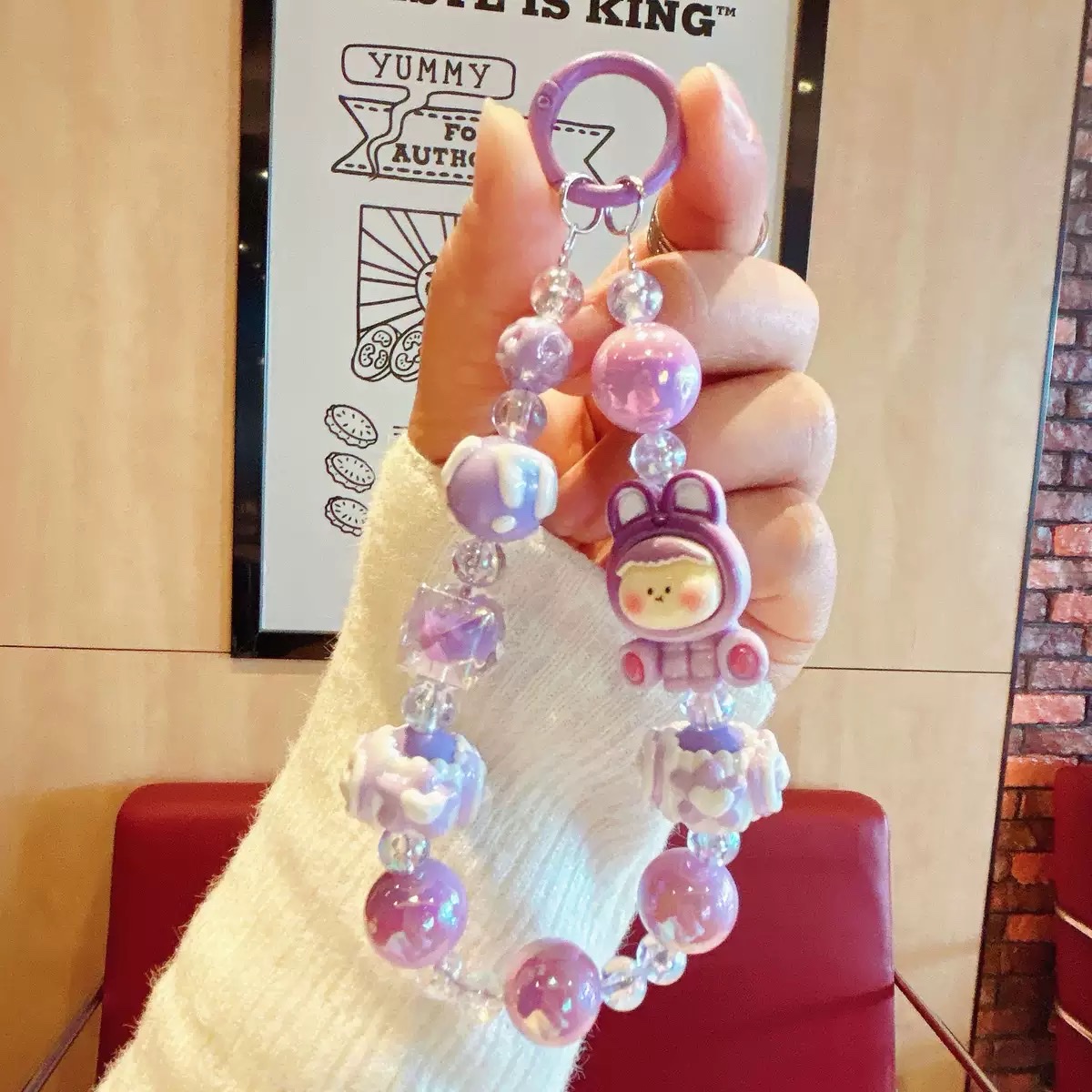 New cartoon character Lilith mobile phone chain hand-painted bead string keychain, mobile phone case pendant Application Scenario