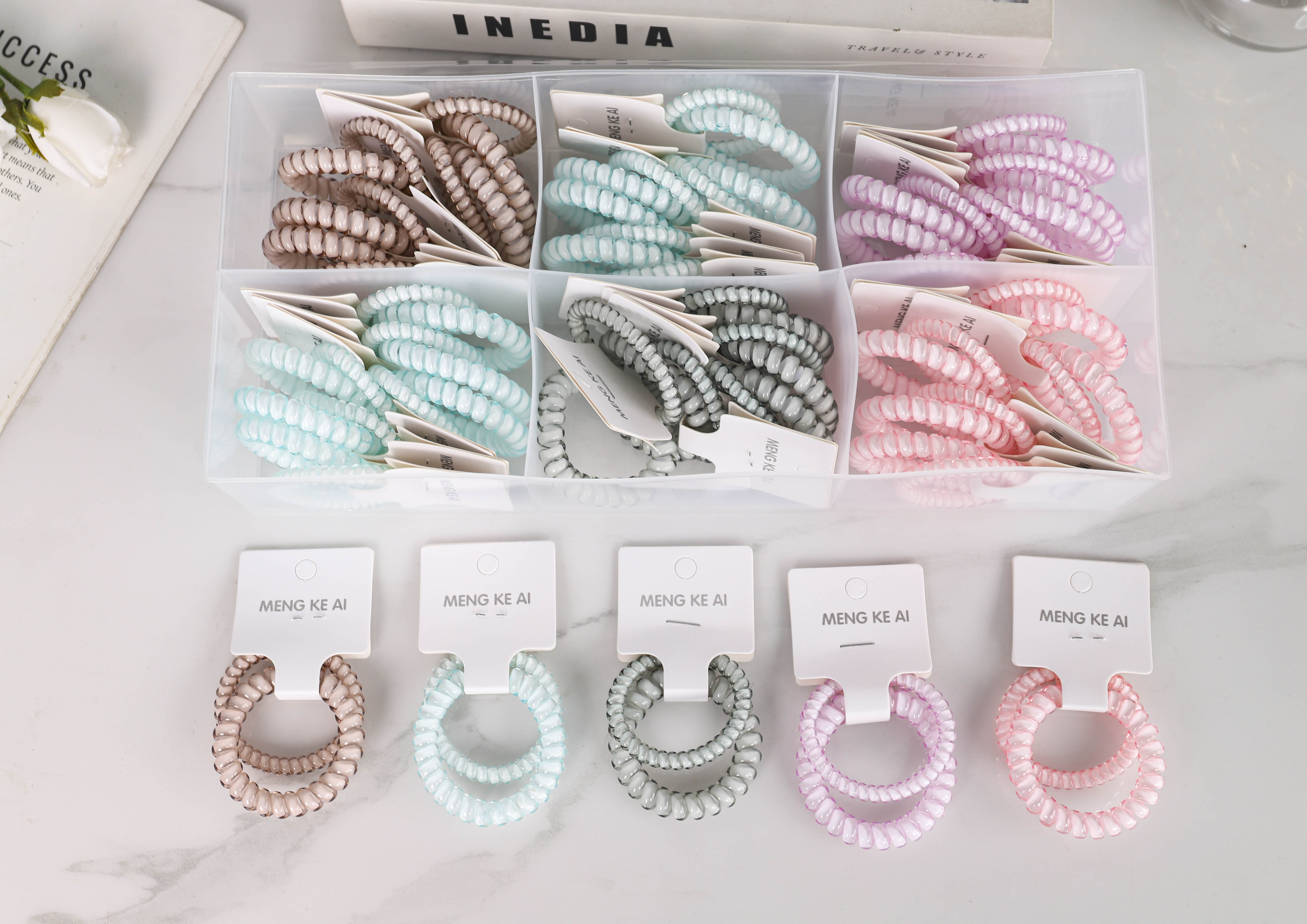 Sweet girl telephone line hair tie, hair tied, elegant, no trace, no headband, high elasticity, durable women's hair accessory, Korean version for ladies detail image 2
