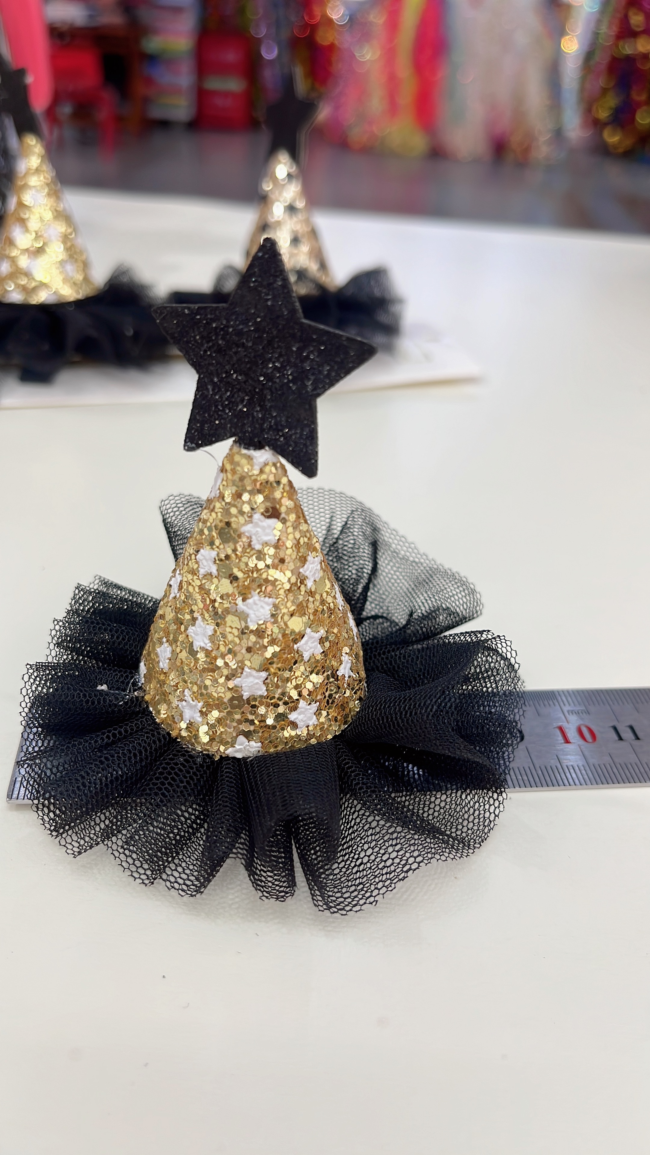 Cross-border new products: Halloween star gauze dress, hair clip, Ghost Festival, Funny party and gathering costume, hair accessory, headwear, hair clip Application Scenario