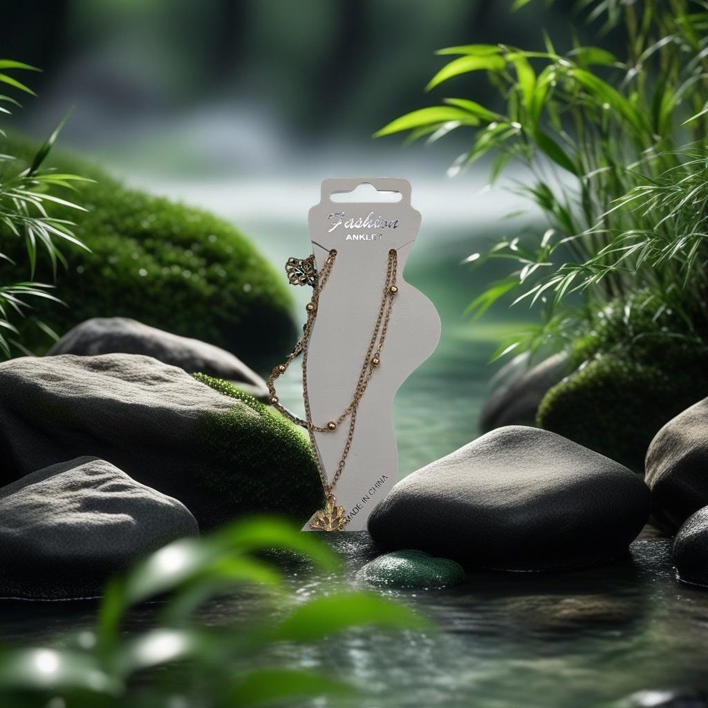 尼泊尔红朱砂18k金饰品米珠2025款时尚脚链女款潮流首饰脚饰详情图4