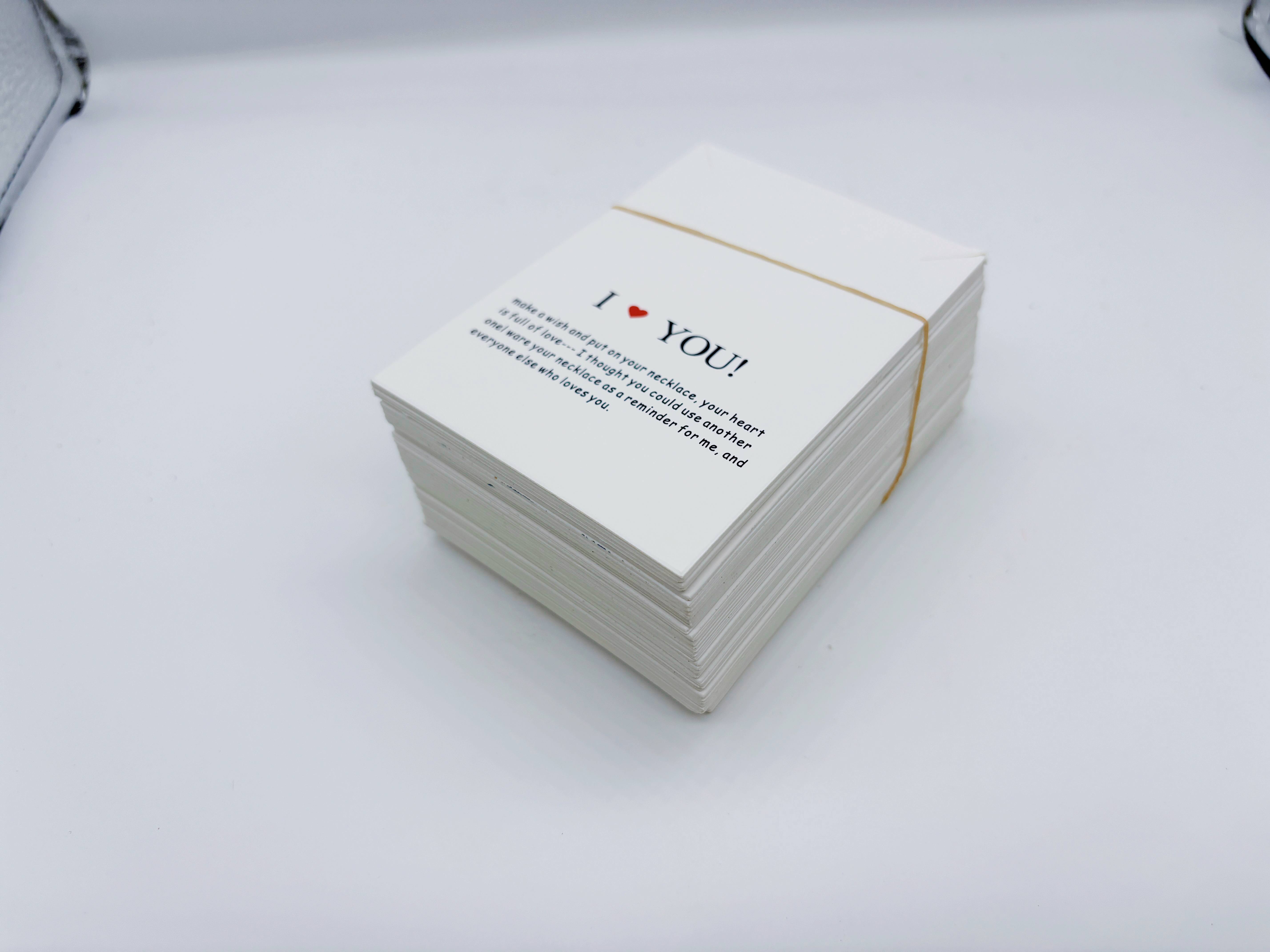 7✖️10白色爱心项链卡片链子挂件卡纸细节图