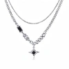 The Mango Star double-layer necklace is a trendy men's sweater chain with a light luxury and niche design sense. It is a hip-hop style collarbone chain accessory for both men and women Specification image