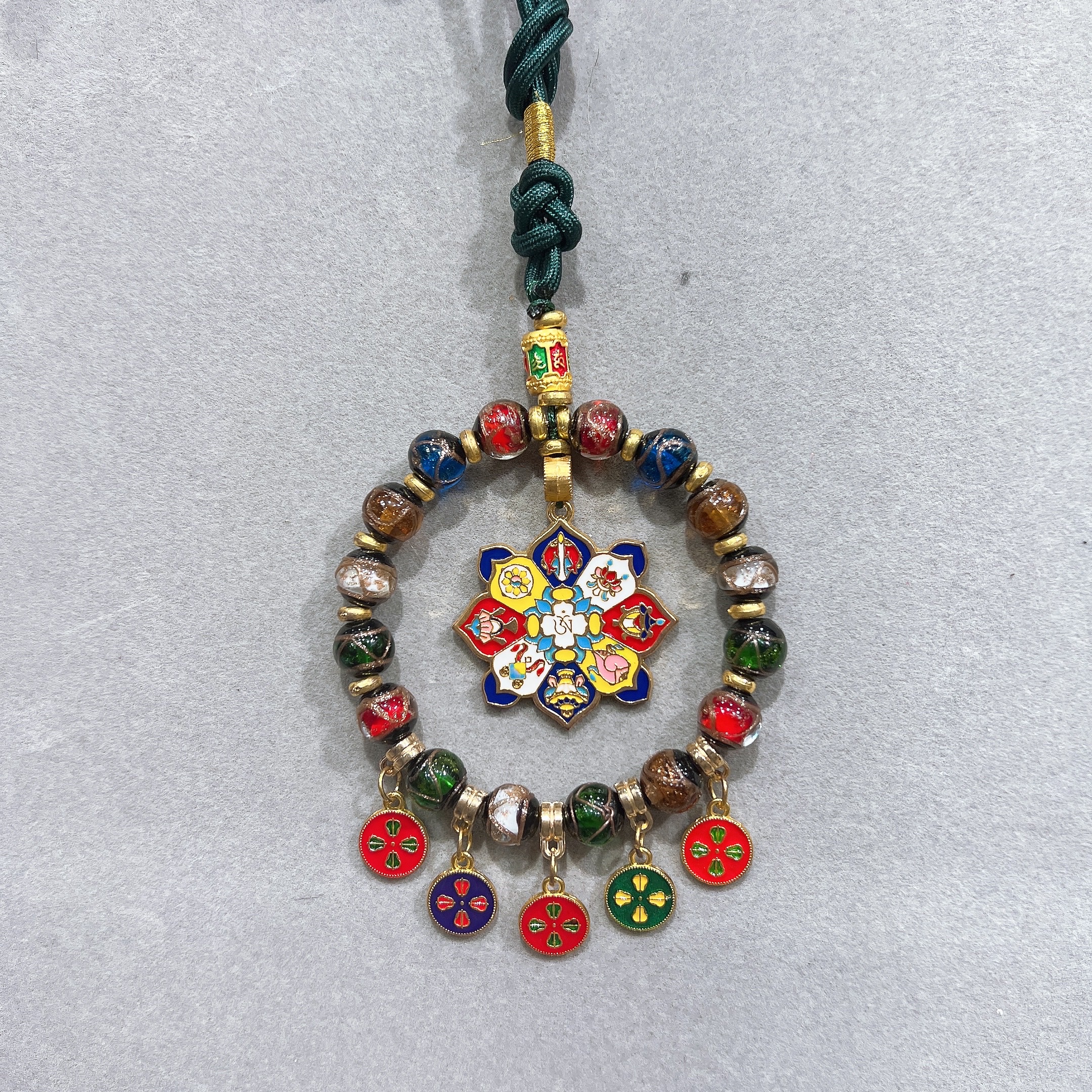 New product: Five-Way God of Wealth Eight Treasures Auspicious Incense Ash Glazed Multi-Treasure Car Pendant, Interior Decoration Pendant, High-end Gift Item Picture