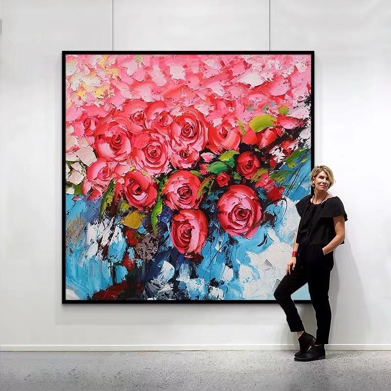 Jiusheng hand-painted Money Tree Oil Painting, Golden Tree Hand-painted Oil Painting, 600*600mm frameless painting, canvas painting, can be done as spray painting, oil painting styles diverse, large quantity discounts, flower oil painting, framed painting, abstract art oil painting decoration