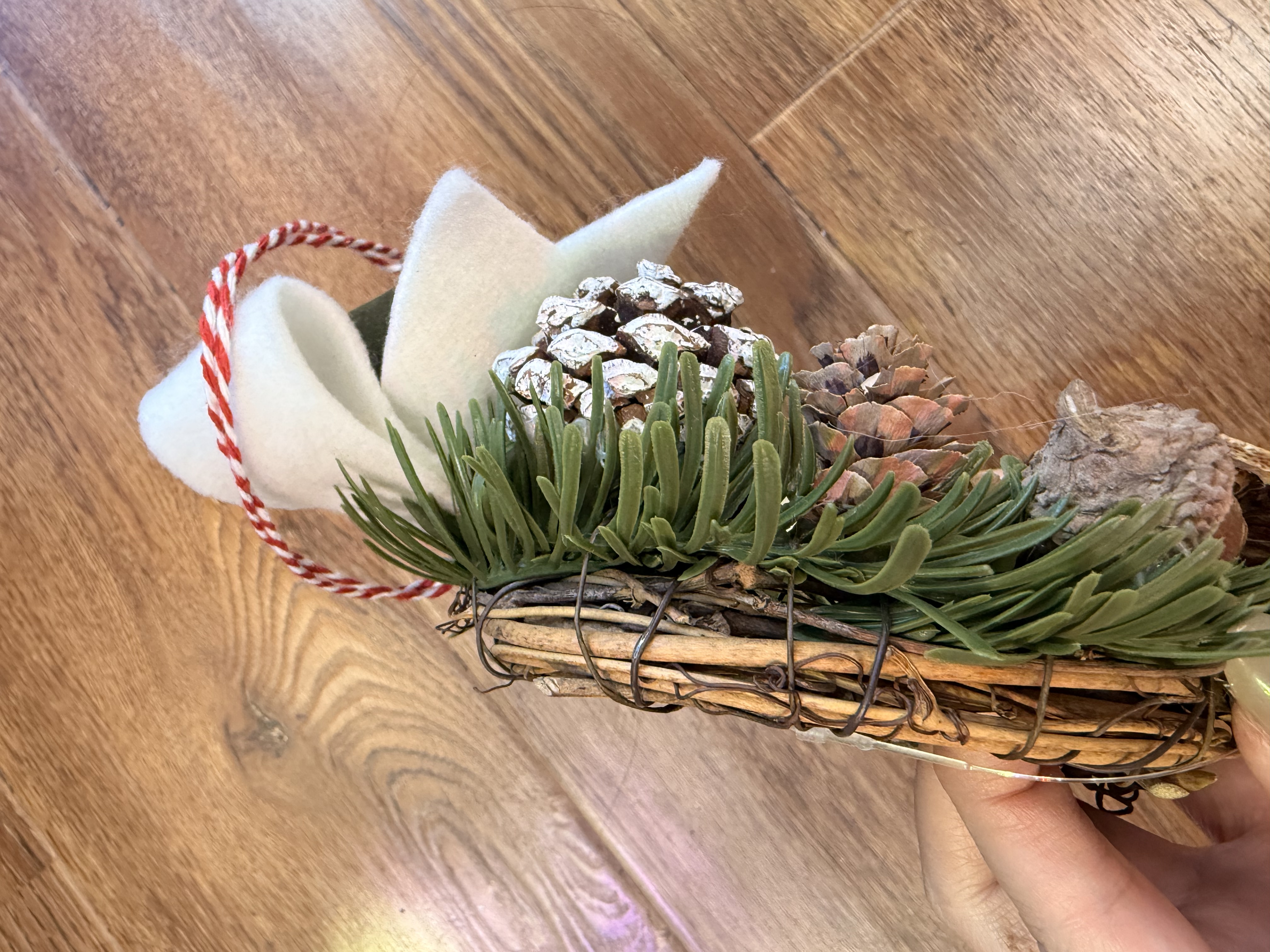 蝴蝶结15公分小花环挂件装饰圣诞节用品节日装饰圣诞节礼物圣诞节装饰品圣诞节必备详情图4