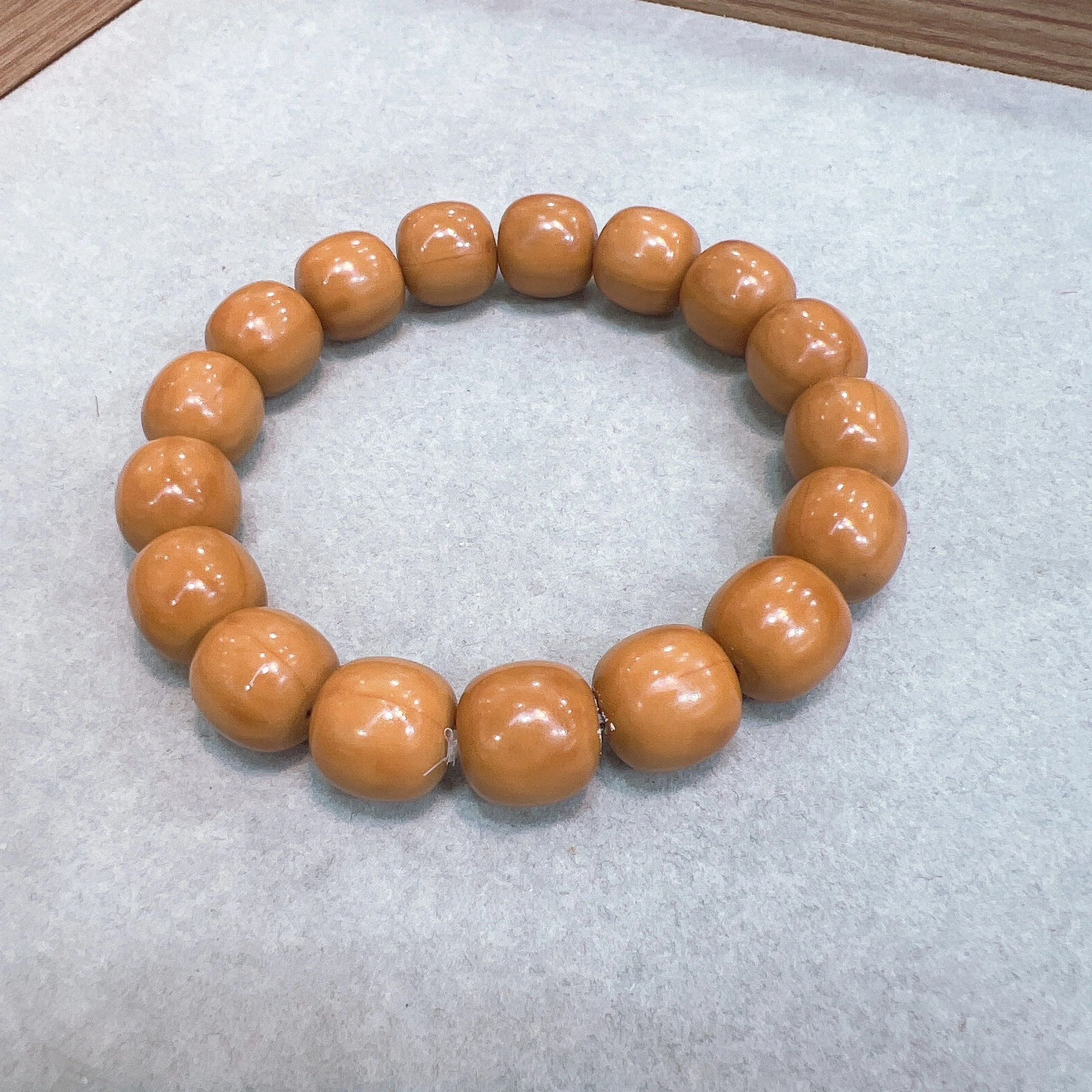 Monkey head carved old-style bucket beads, straight cut smooth beads, monkey head walnut original seeds, cultural and artistic single-circle bracelets for men and women detail image 2