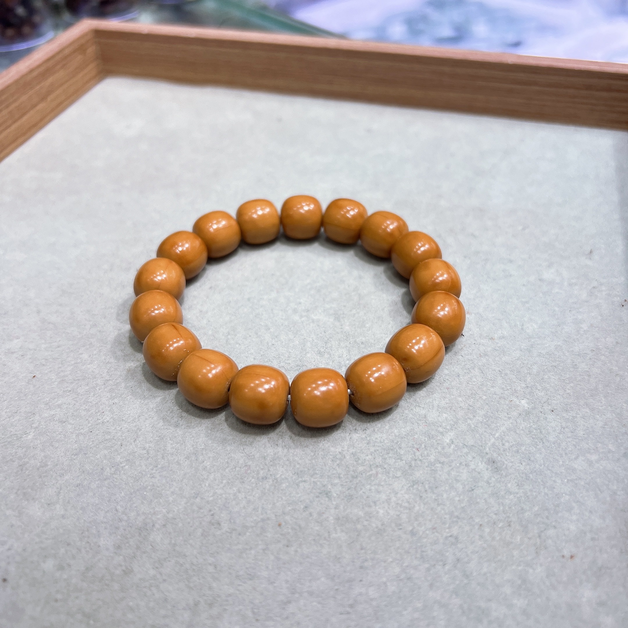 Monkey head carved old-style bucket beads, straight cut smooth beads, monkey head walnut original seeds, cultural and artistic single-circle bracelets for men and women detail image 5