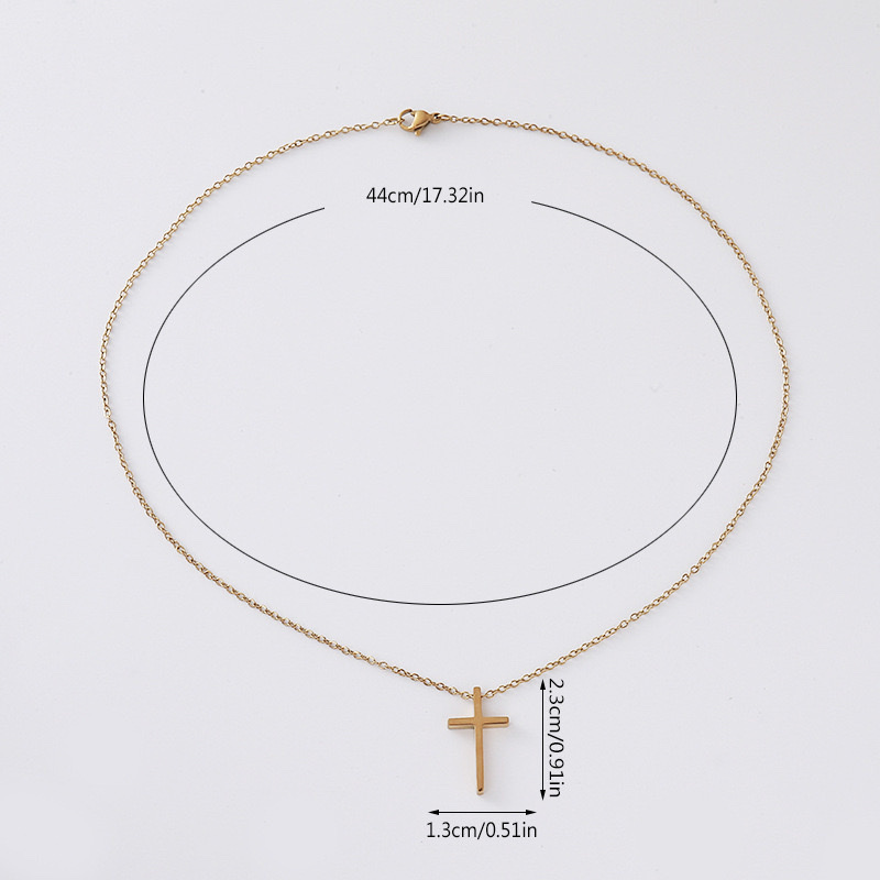 不锈钢项链18k金饰品时尚简约百搭女款首饰品礼物白底实物图