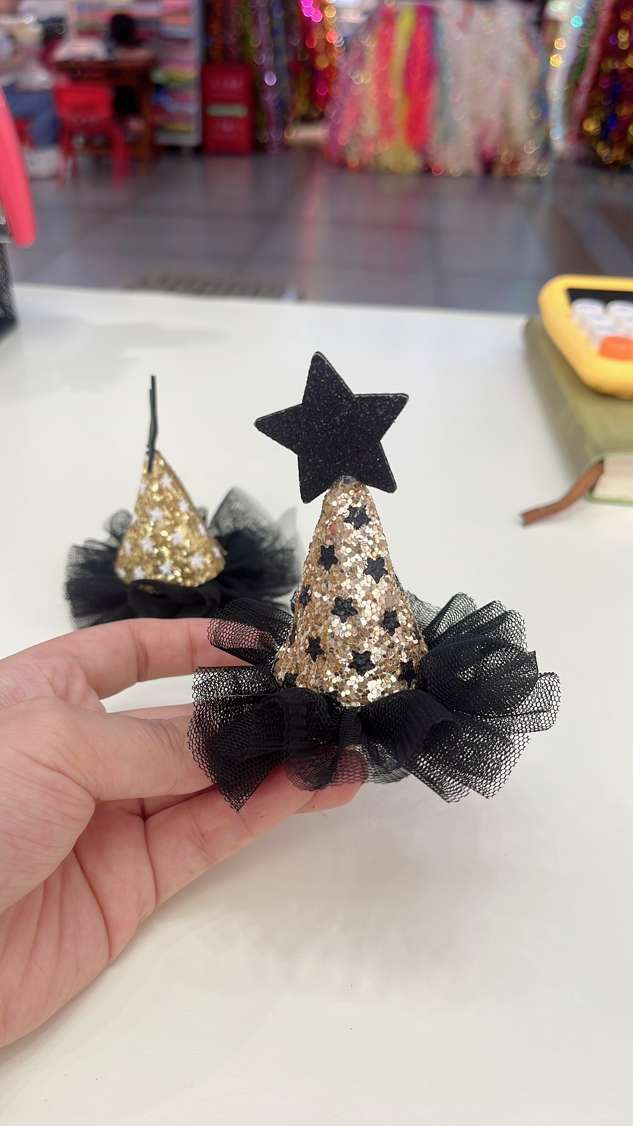 Cross-border new products: Halloween star gauze dress, hair clip, Ghost Festival, Funny party and gathering costume, hair accessory, headwear, hair clip detail image 2