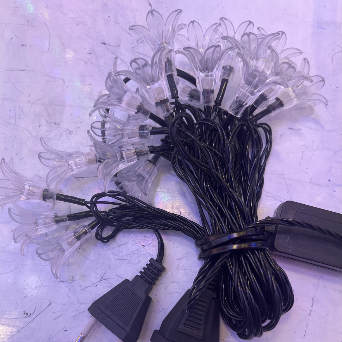 20头4米喇叭花彩色花灯带尾插装饰灯100套一件详情图2