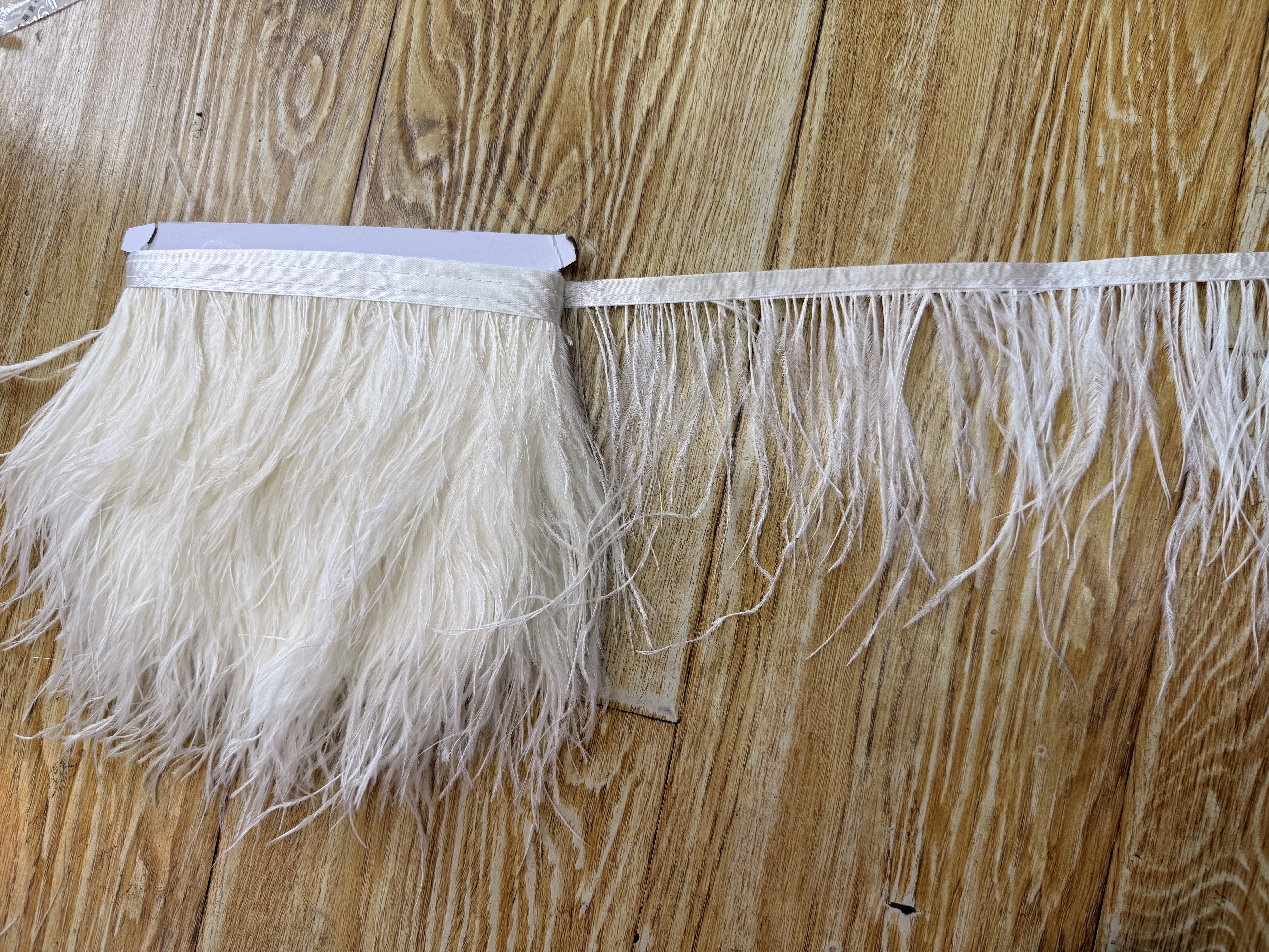 10-15cm鸵鸟毛布带 流苏布边diy饰品服饰配件