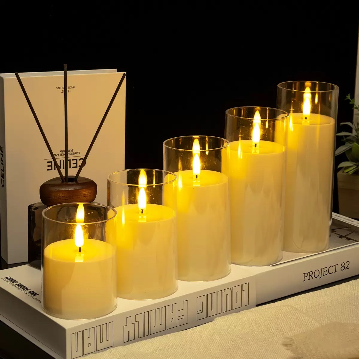 Halloween electronic candle lights, LED flat-mouthed electric candle lights, decorative lights, festival supplies, safe and environmentally friendly Specification image